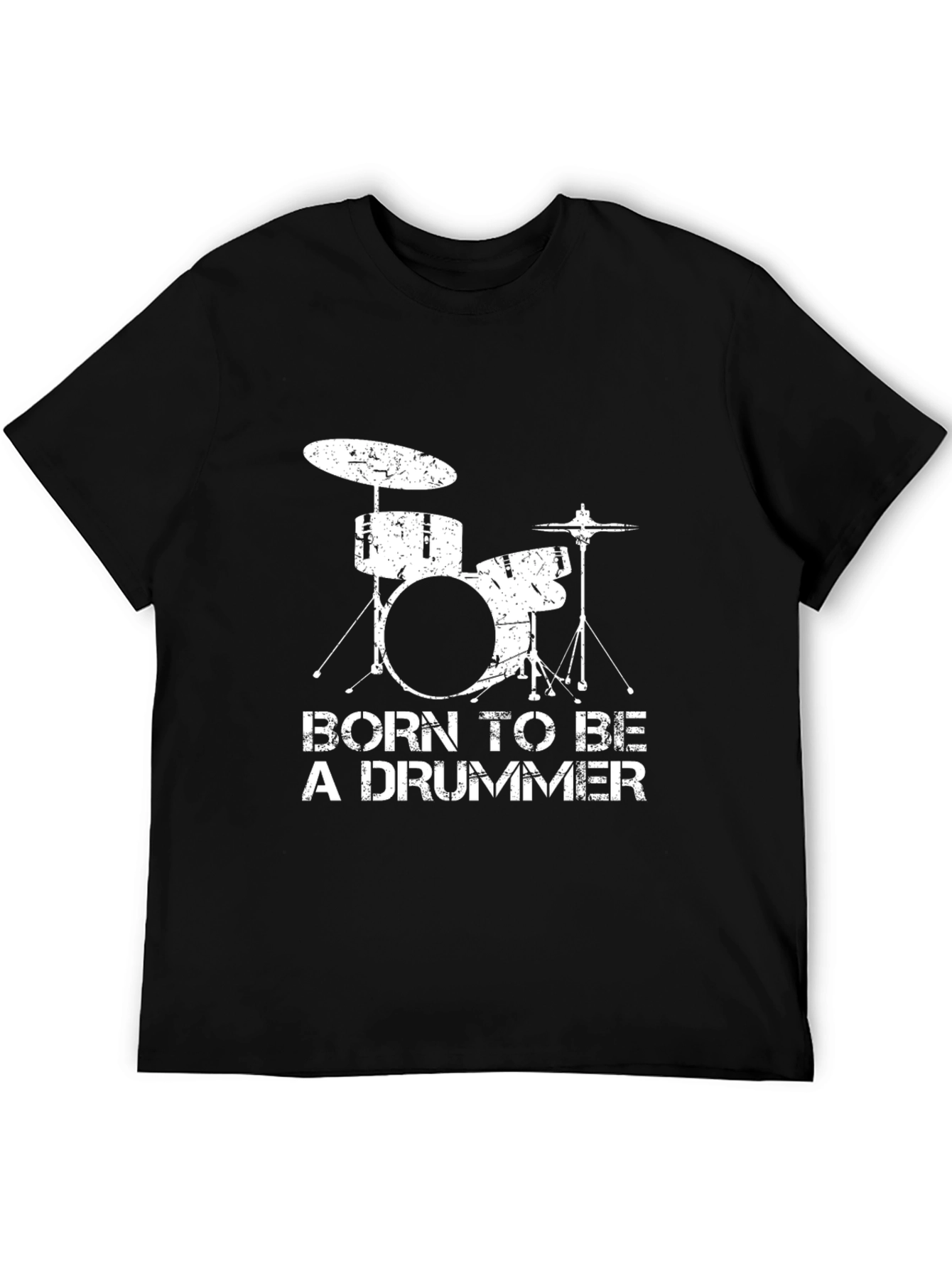 Black Born to Be a Drummer Black T-Shirt view 5