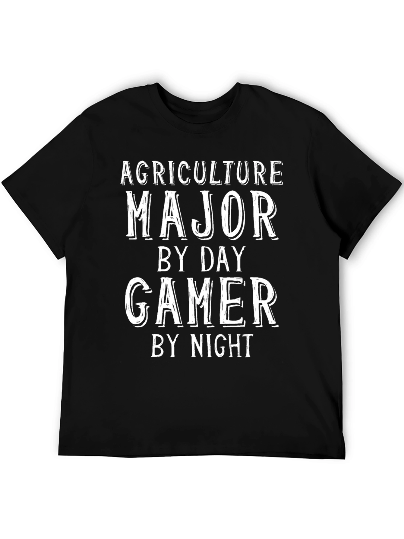 Black Agriculture Major Gamer Funny Black T-Shirt view 5
