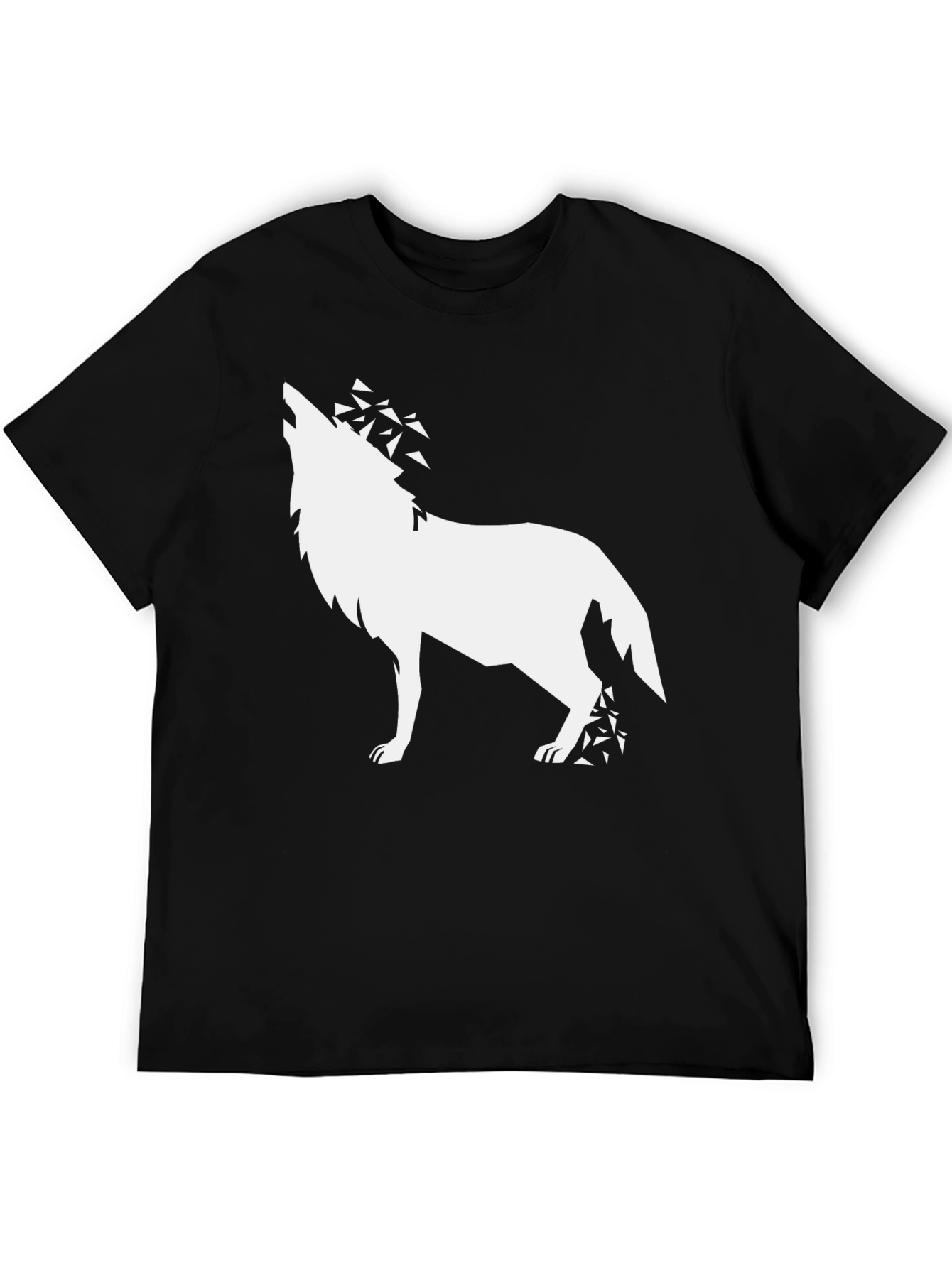 Black Geometric Wolf T-Shirt - Black view 5