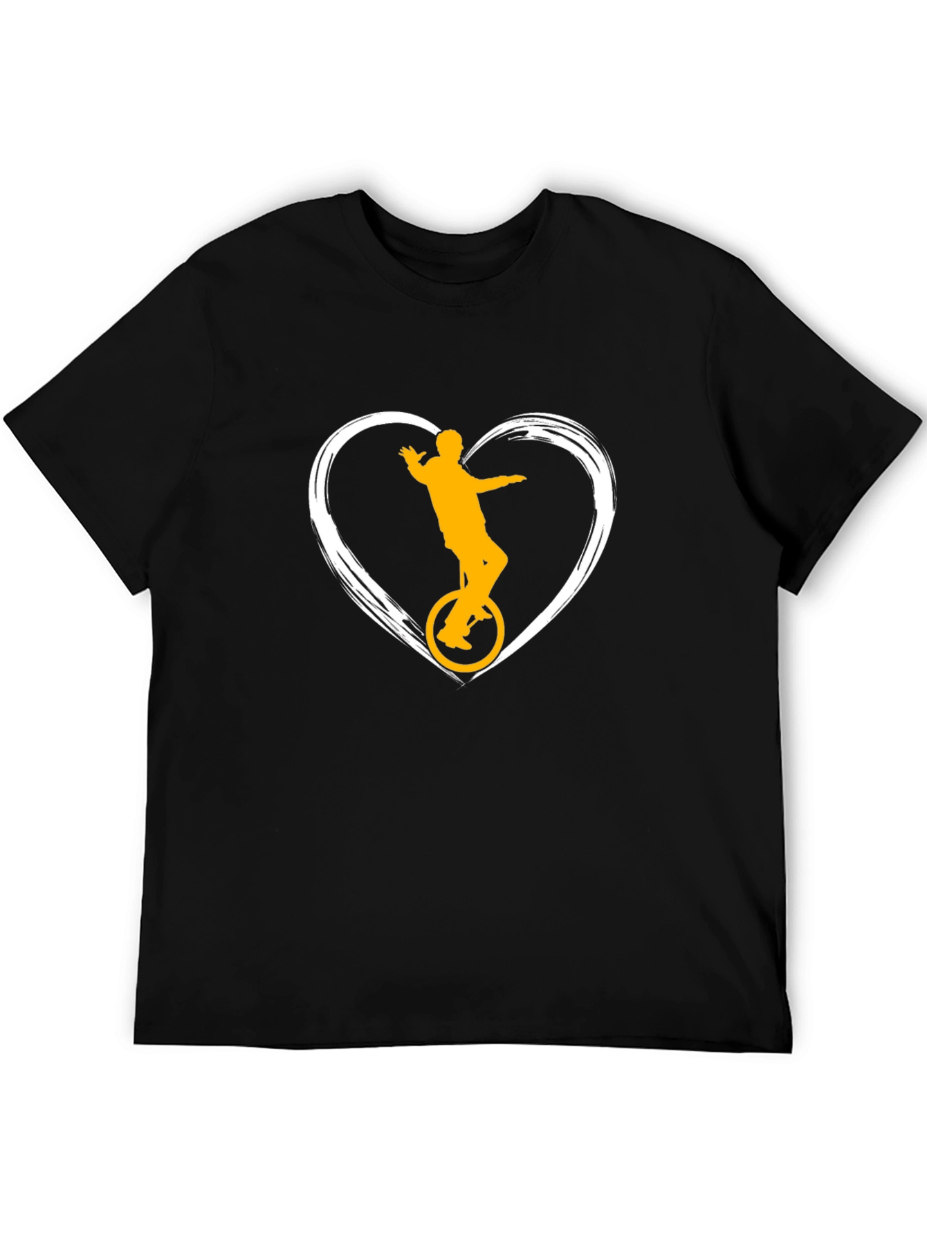 Black Unicycle Heart T-Shirt view 5
