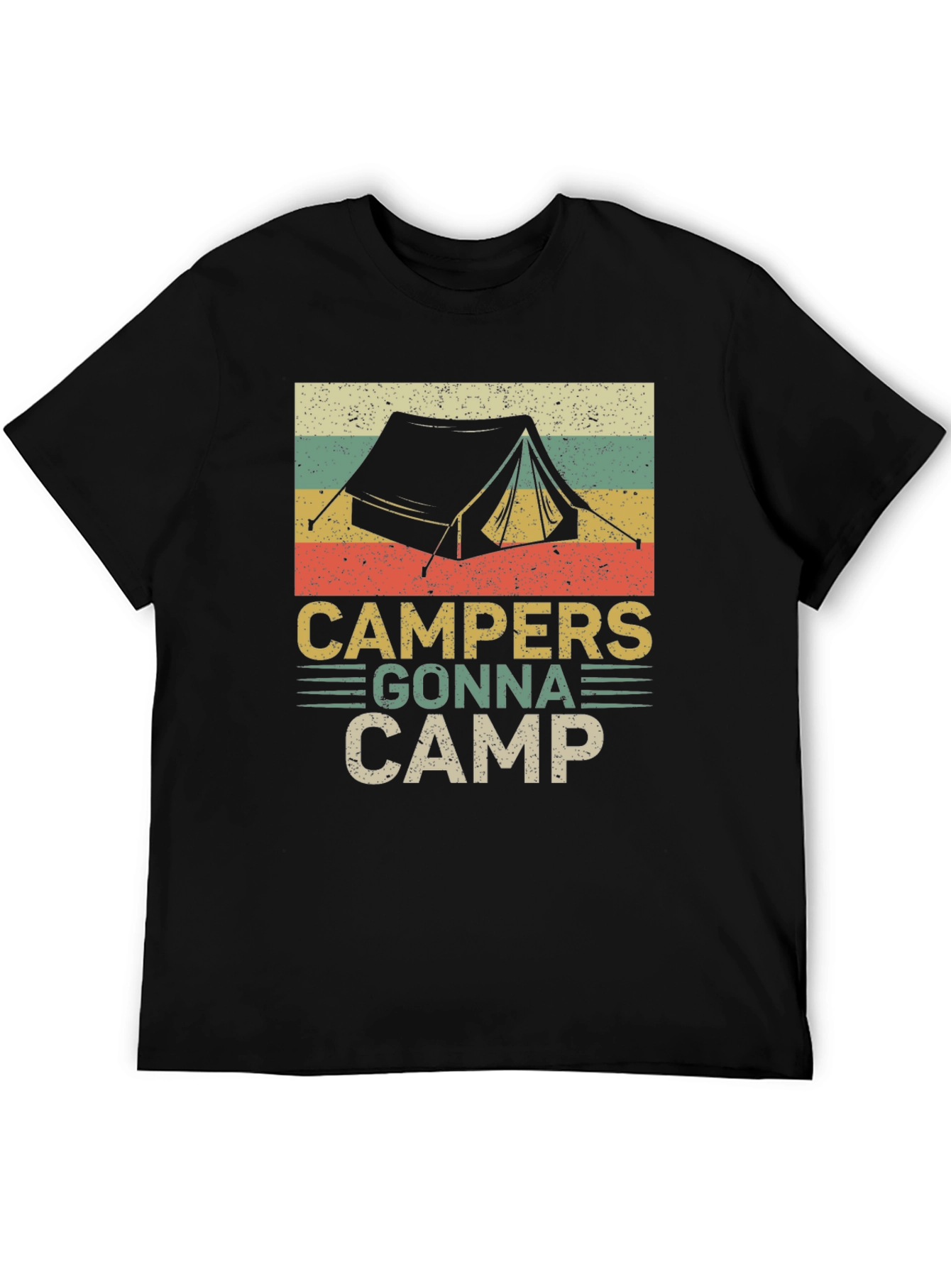 Black Campers Gonna Camp Retro Graphic T-Shirt view 5