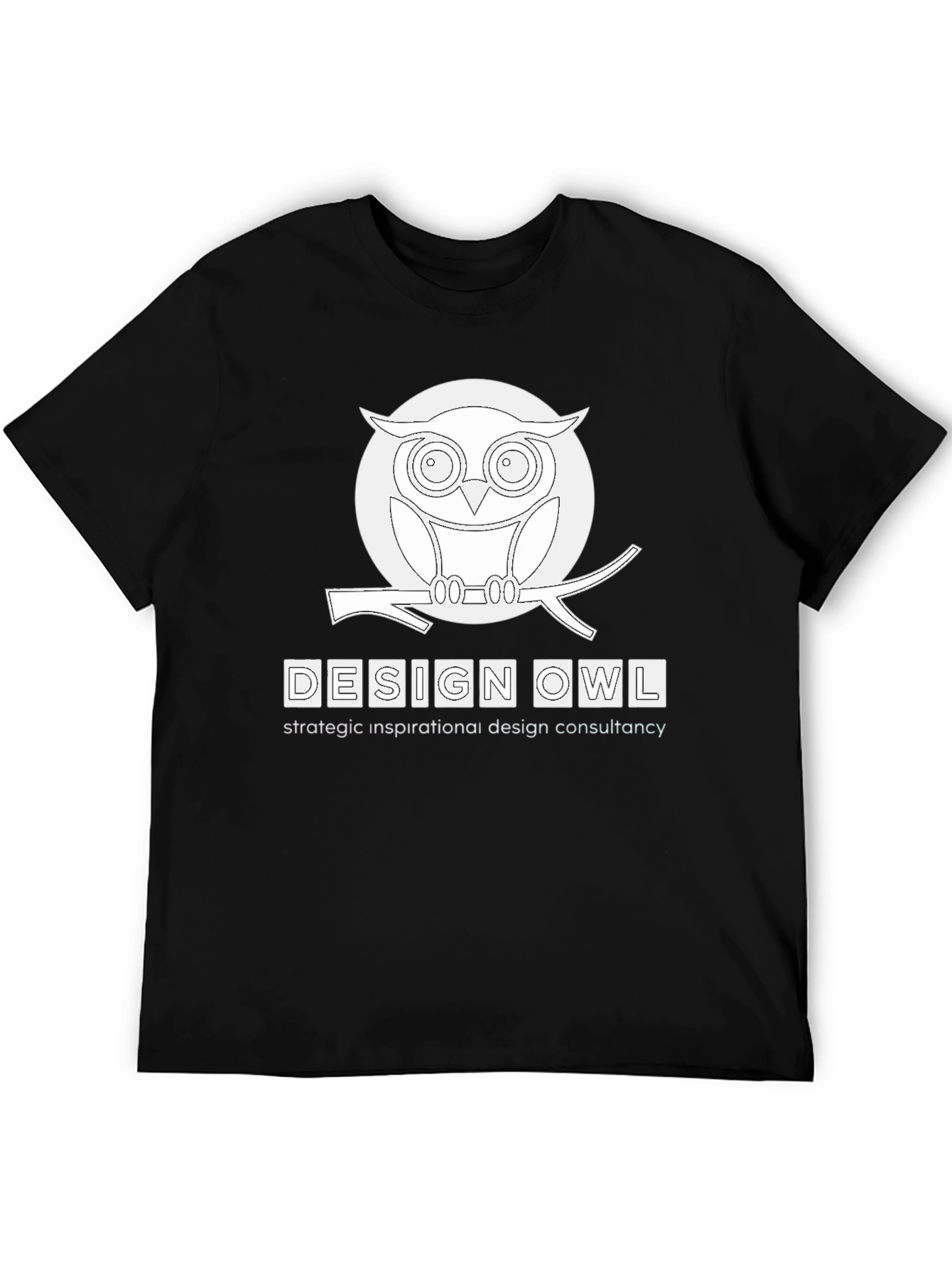 Black Design Owl Graphic Print Tee view 5