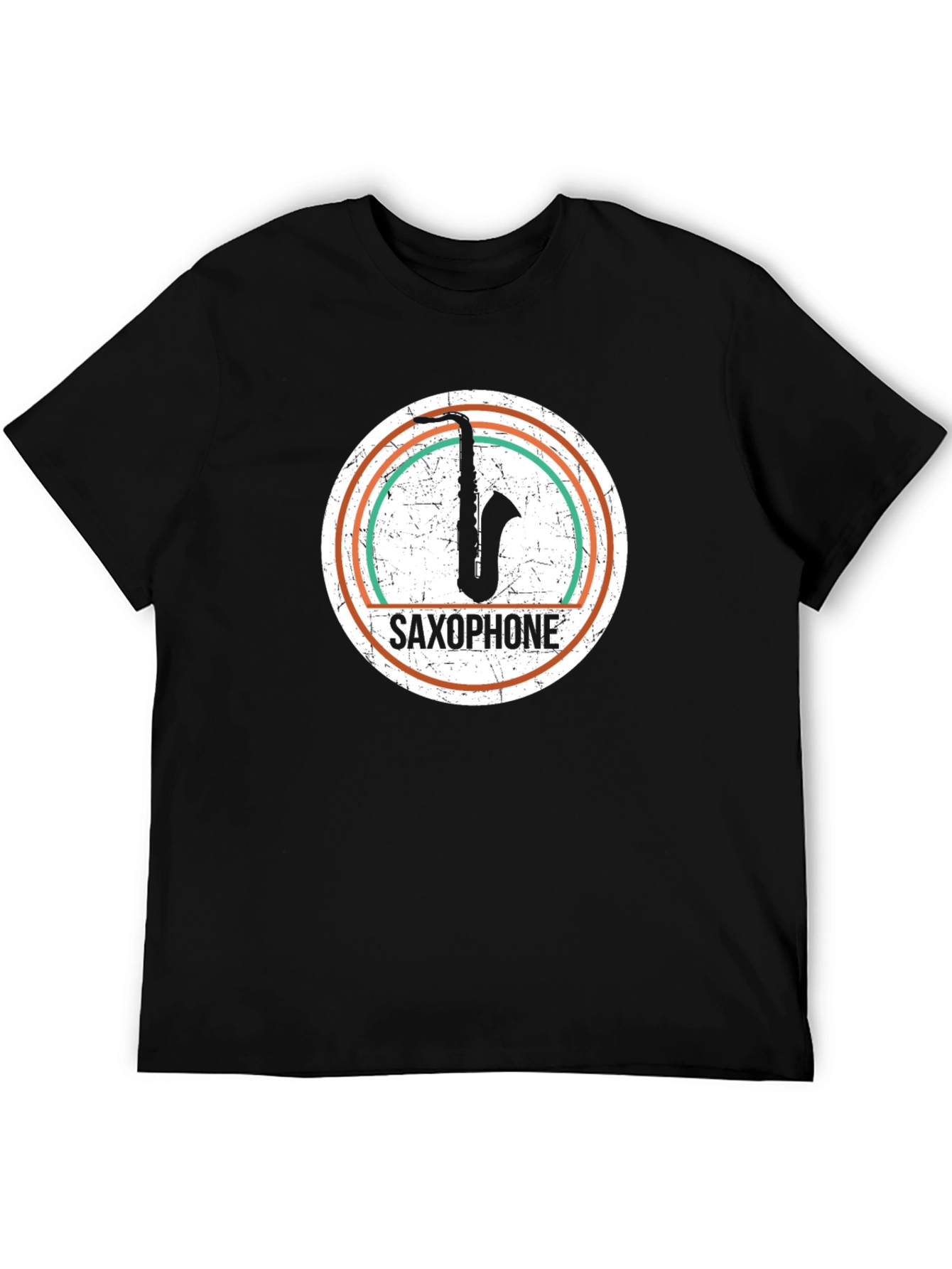 Black Saxophone Graphic Tee - Vintage Style Unisex T-Shirt view 5