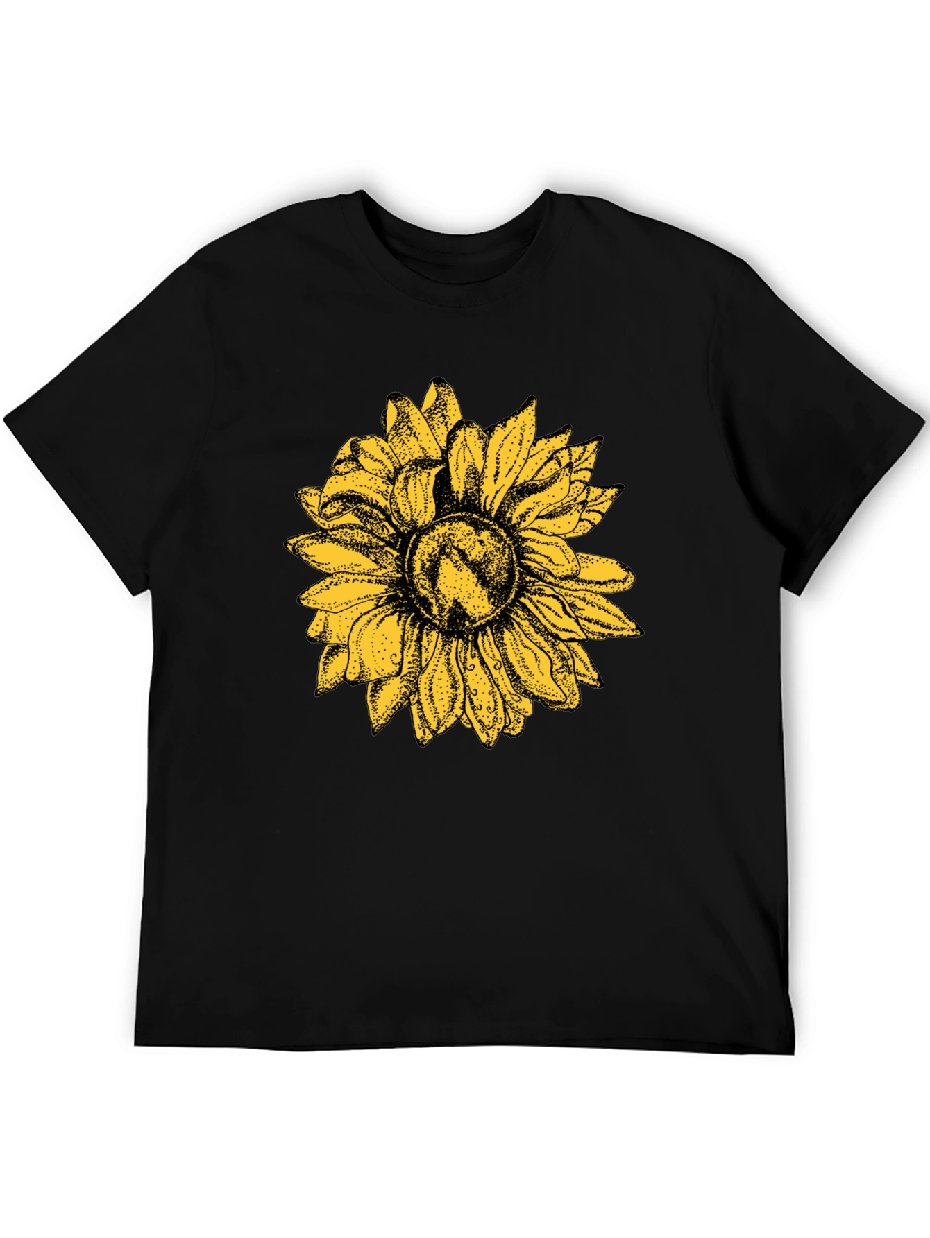 Black Sunflower Graphic Black T-Shirt - Nature Inspired Style view 5