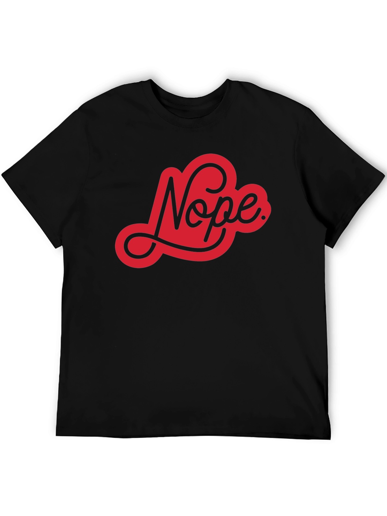 Black Nope Graphic Tee - Black Cotton Casual T-Shirt view 5