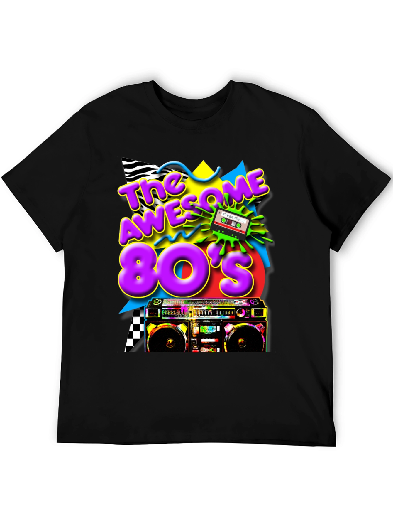 Black Awesome 80's Graphic Tee view 5