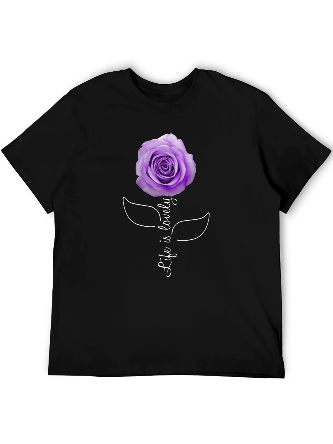 Black Life is Lovely Rose Graphic Tee - Black view 5