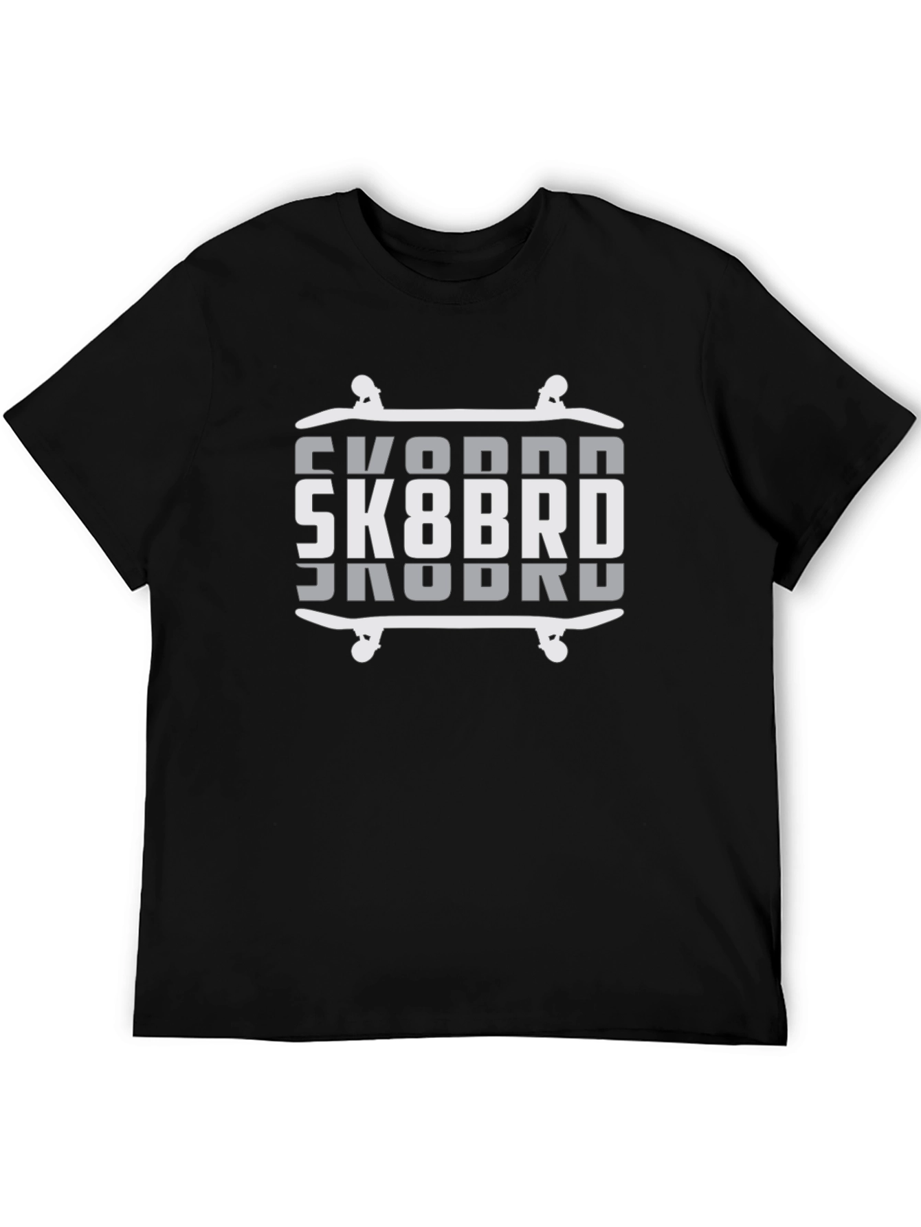 Black SK8BRD Skateboard Graphic Tee - Black Cotton Blend view 5