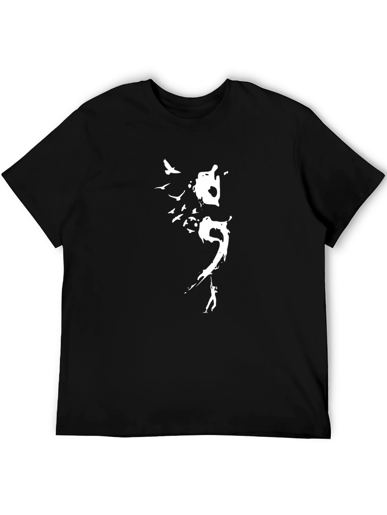 Black Abstract Art Black T-Shirt view 5