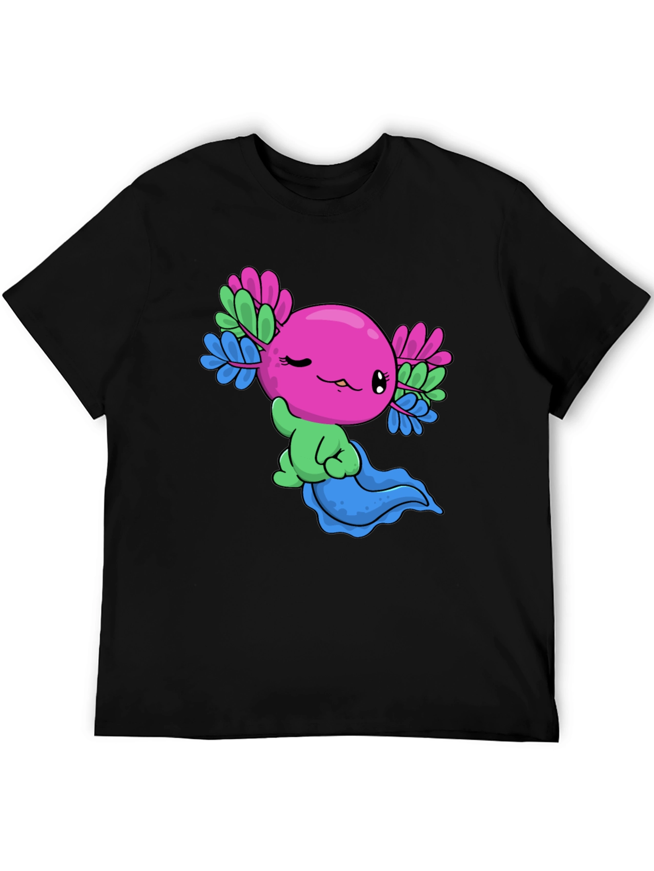 Black Axolotl Pride T-Shirt: Cute & Colorful Tee view 5