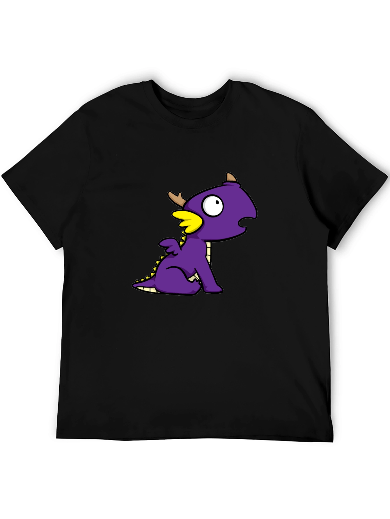 Black Dragon Cartoon Graphic T-Shirt view 5