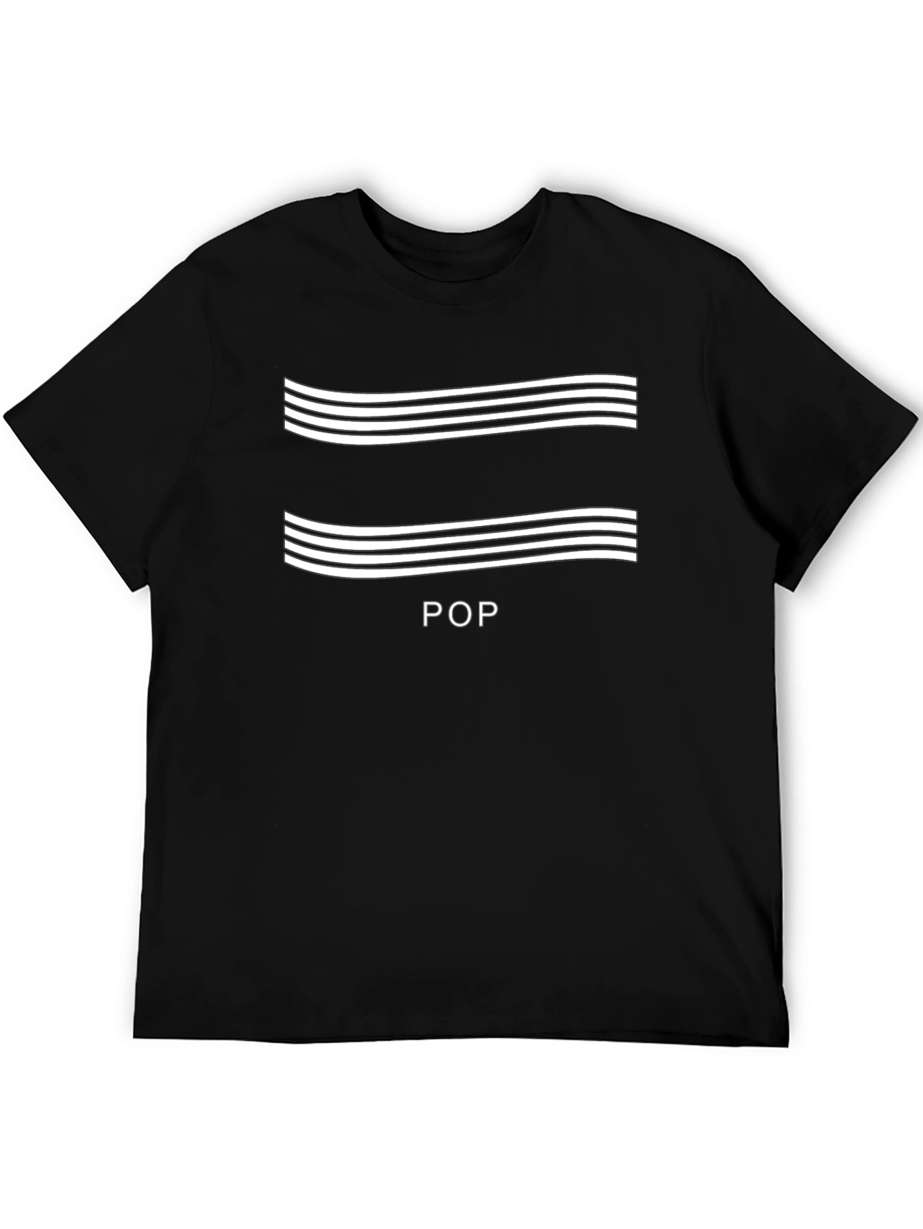 Black Pop Music Lover Tee - Black Graphic T-Shirt view 5