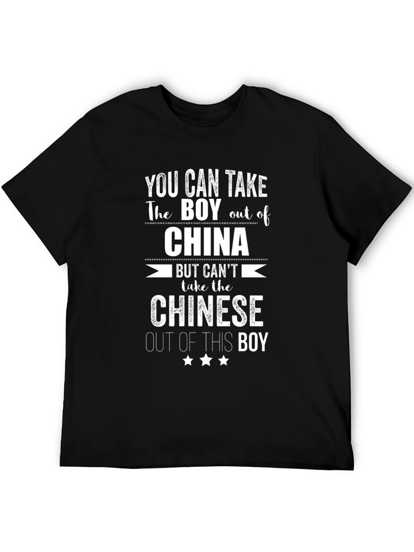 Black Funny "Boy Out of China" Graphic T-Shirt view 5