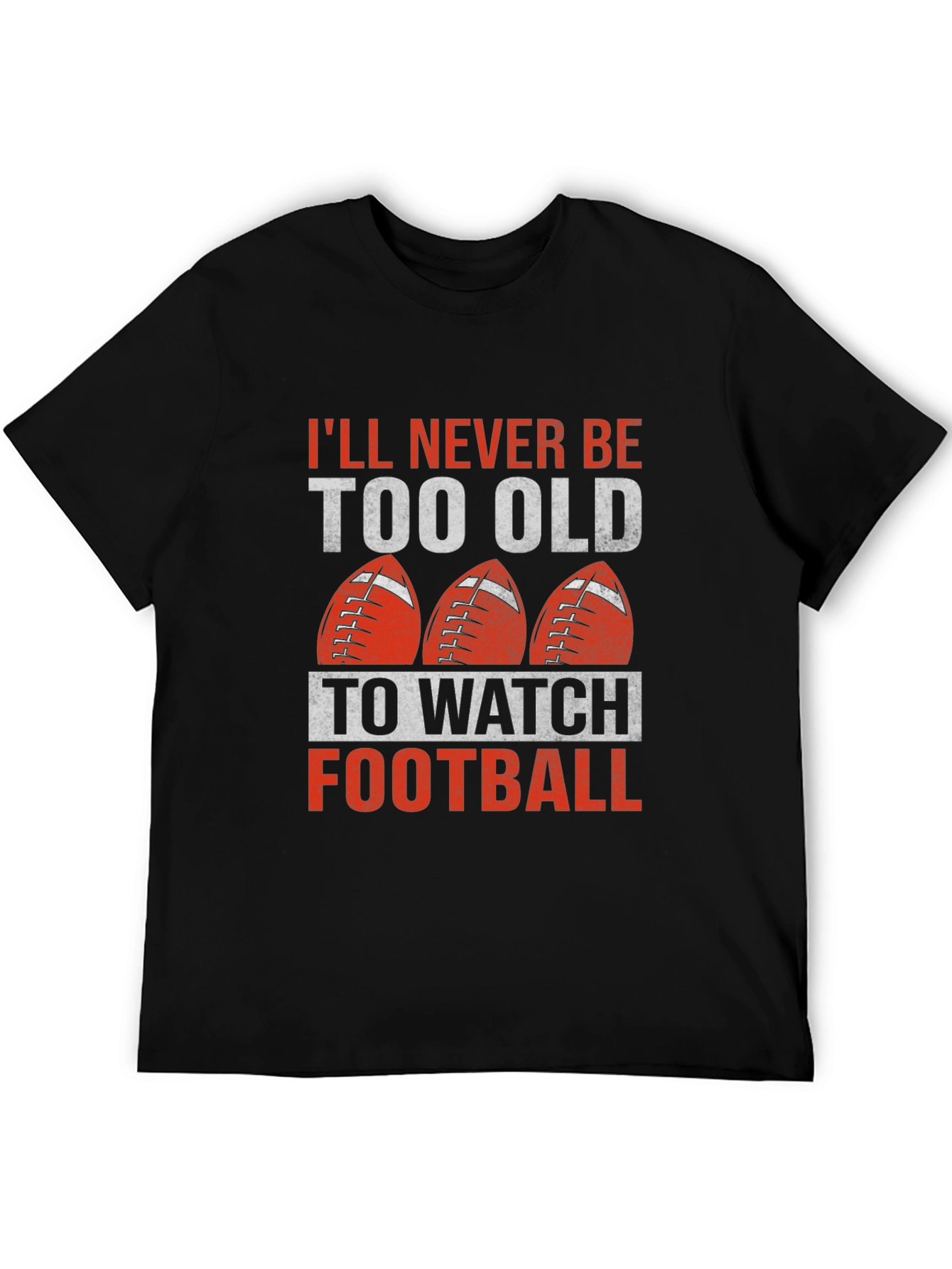 Black Never Too Old Football T-Shirt view 5