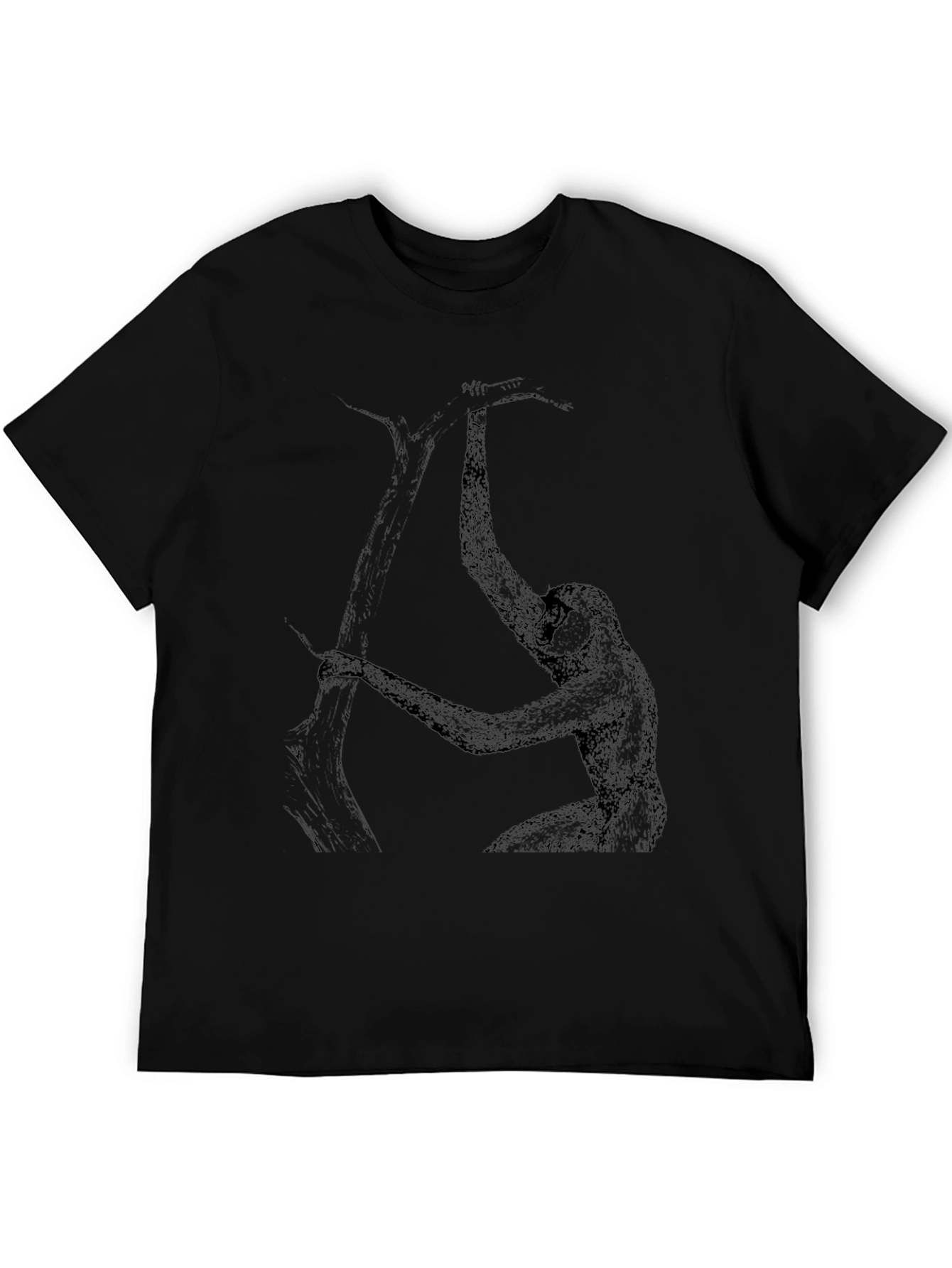 Black Gibbon Graphic Tee - Black Cotton T-Shirt view 5