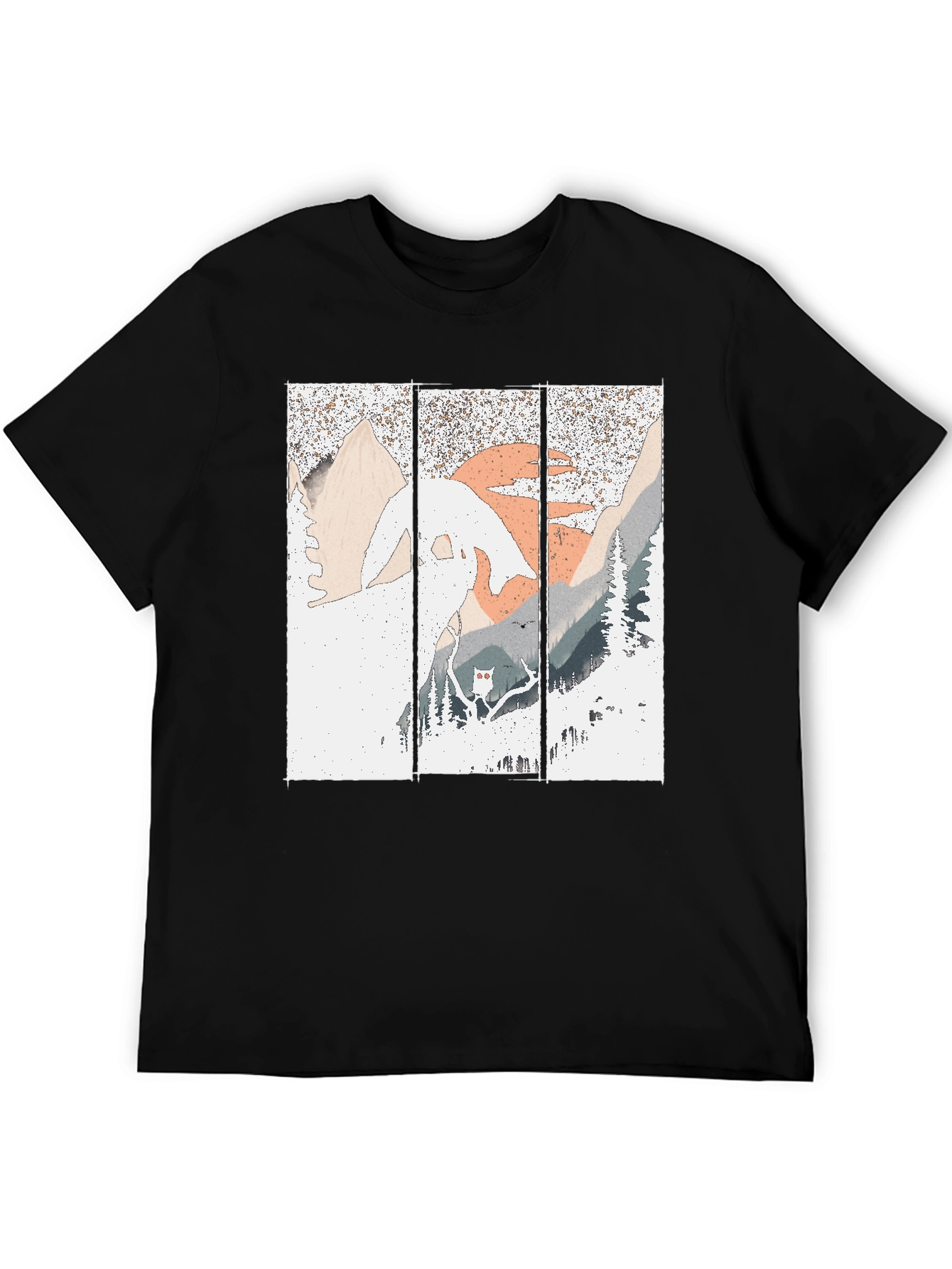 Black Mountain Vista Graphic Tee - Stylish Black T-Shirt view 5