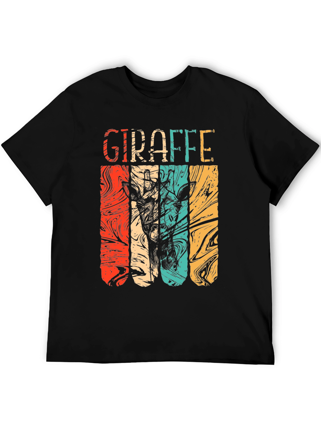 Black Retro Giraffe T-Shirt - Vintage Style Graphic Tee view 5