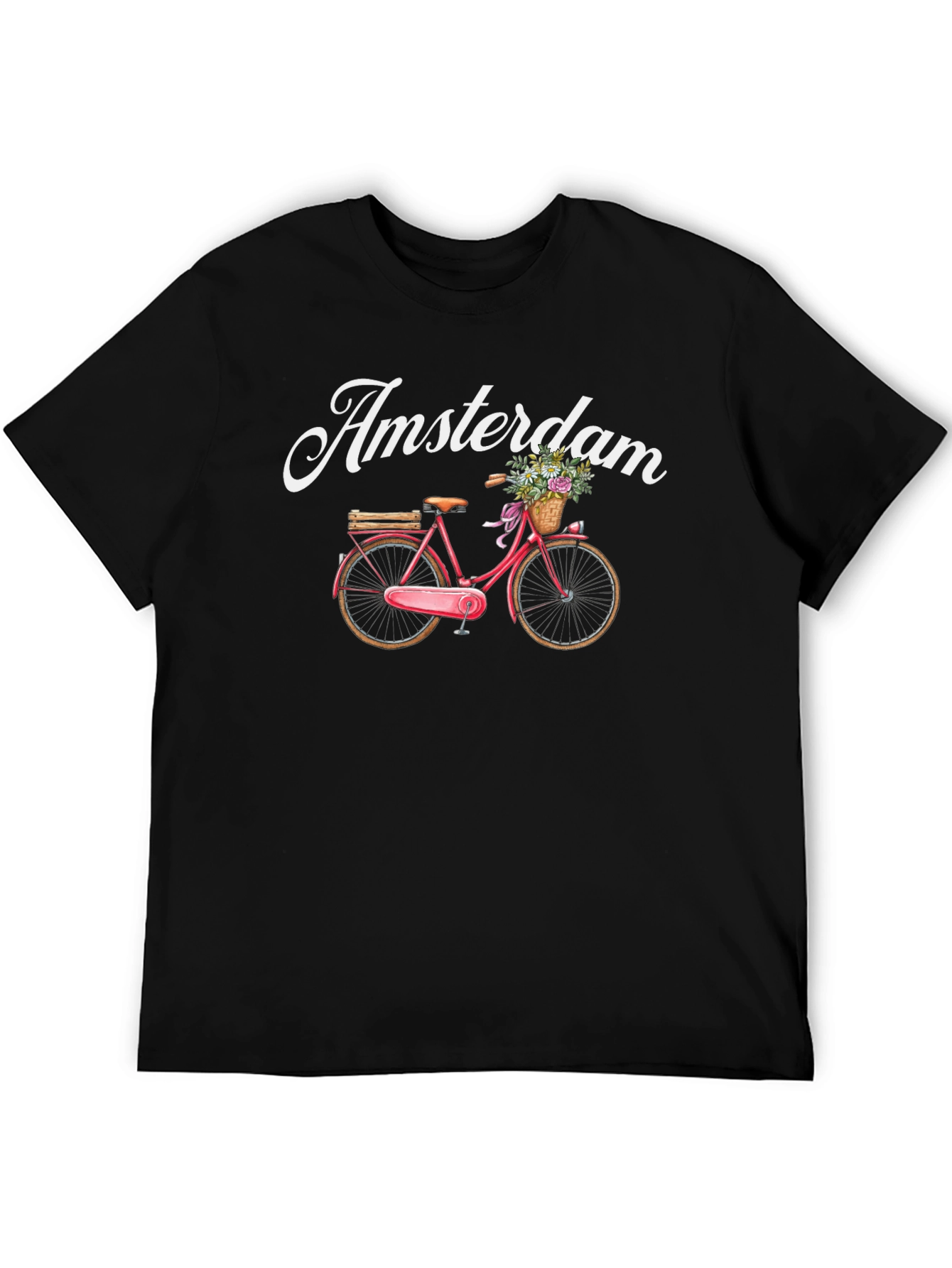 Black Amsterdam Bicycle Graphic Tee - Black view 5