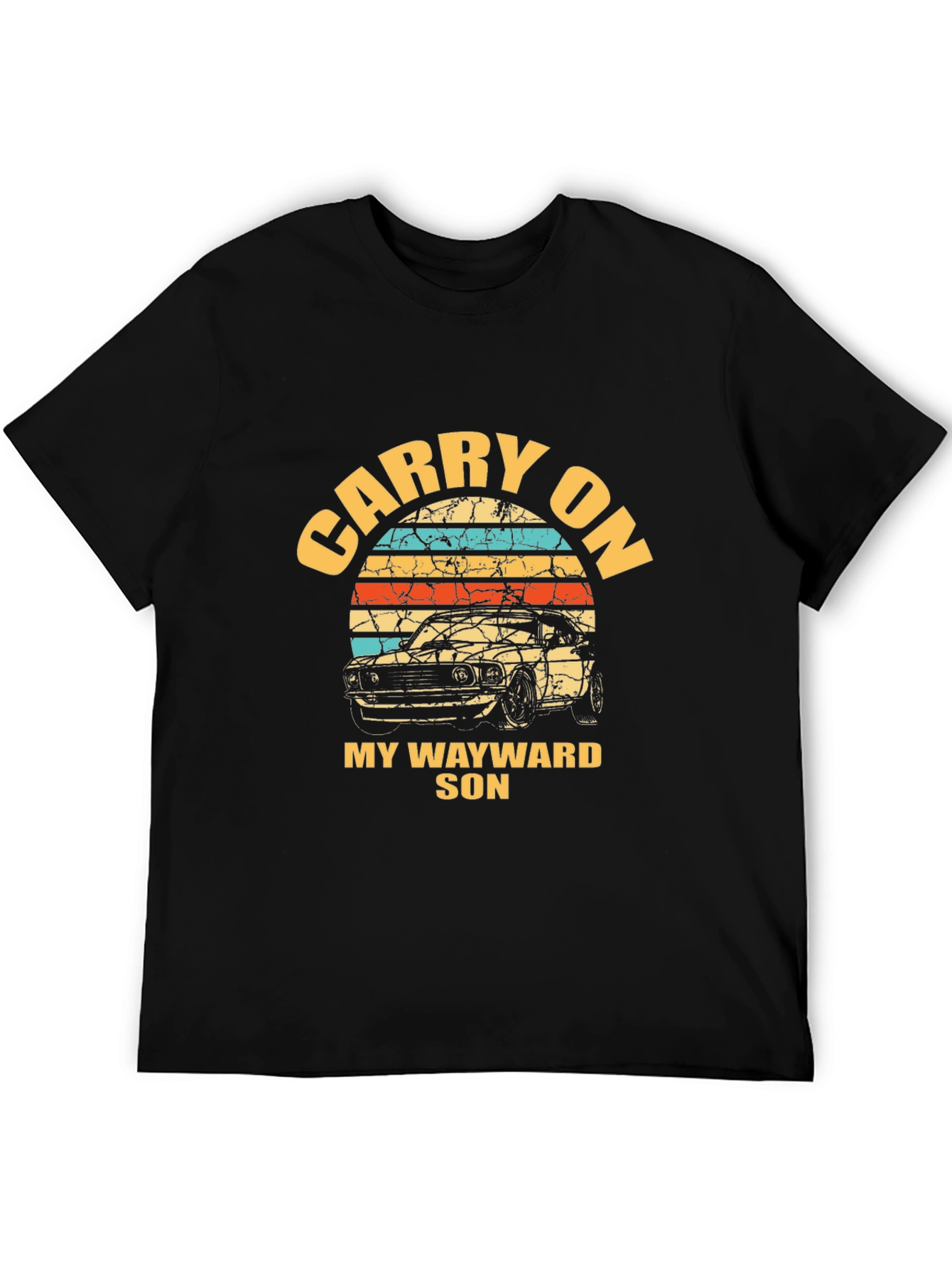 Black Carry On My Wayward Son Car T-Shirt view 5