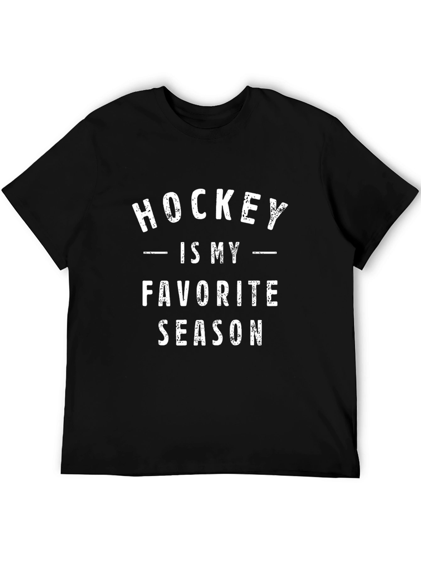 Black Hockey Is My Favorite Season Graphic T-Shirt view 5