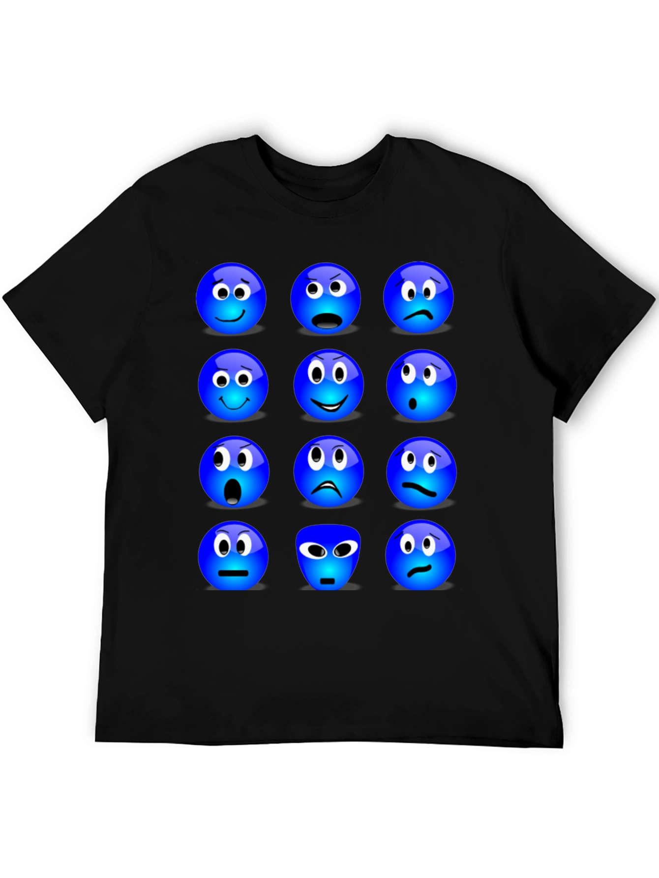 Black Emoji Expressions Graphic T-Shirt view 5
