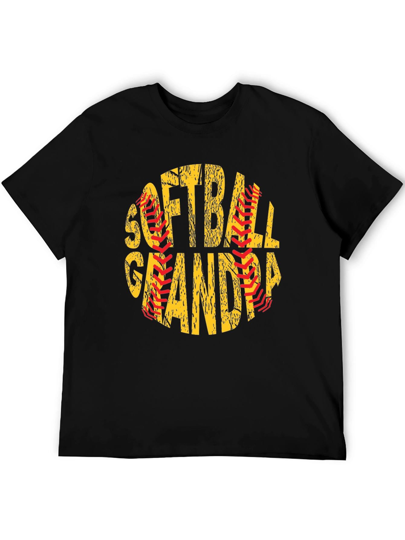 Black Softball Grandpa T-Shirt - Baseball Lover Gift view 5