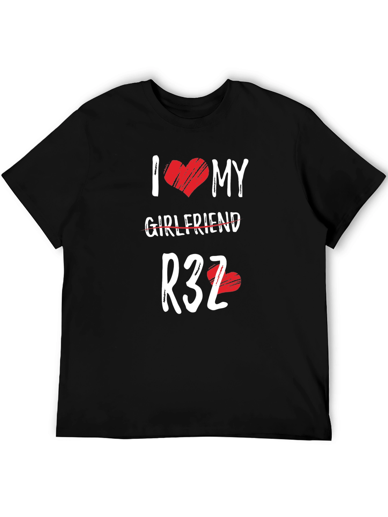 Black I Heart My Girlfriend R32 Graphic T-Shirt view 5