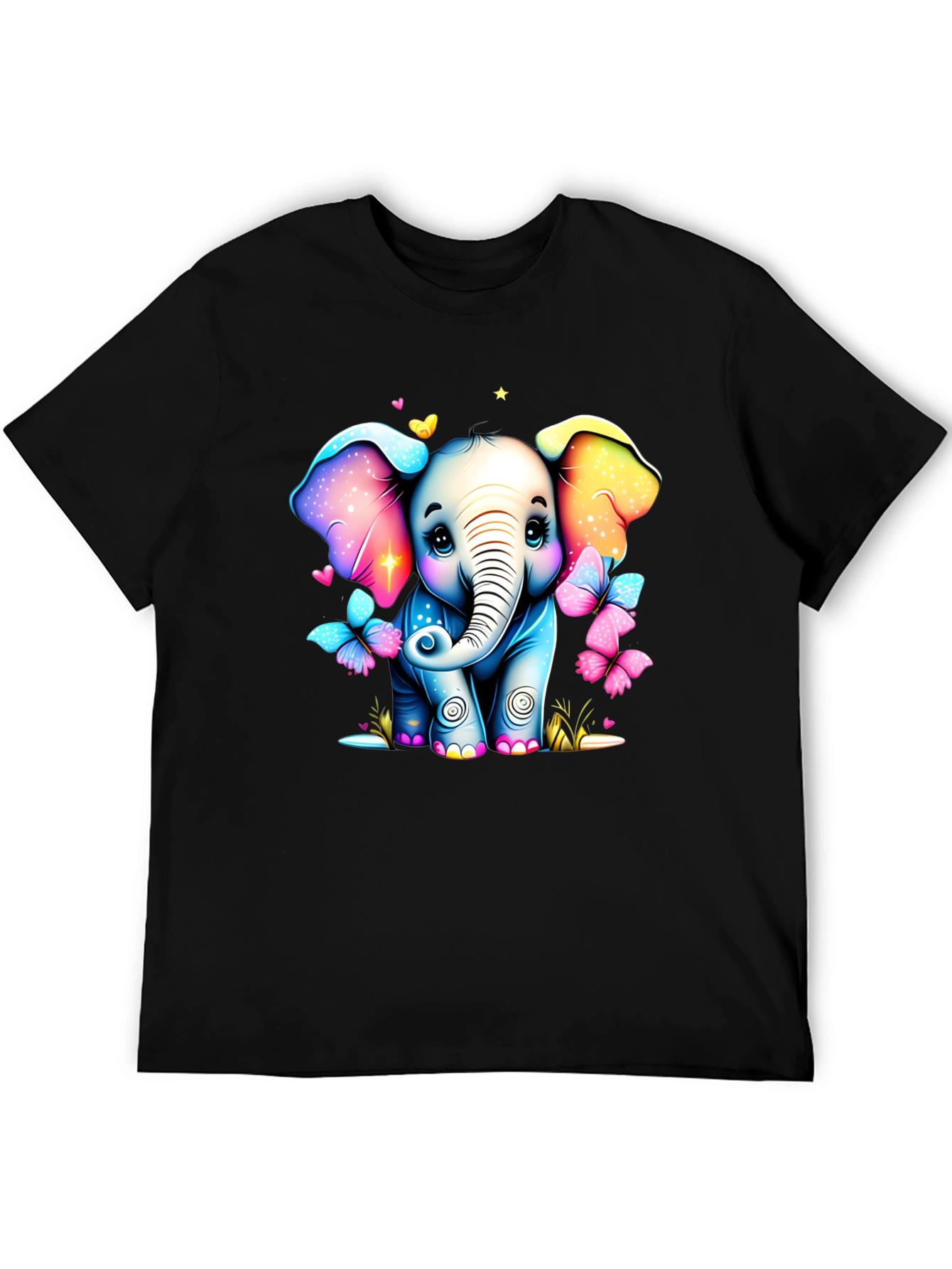 Black Cute Elephant T-Shirt view 5