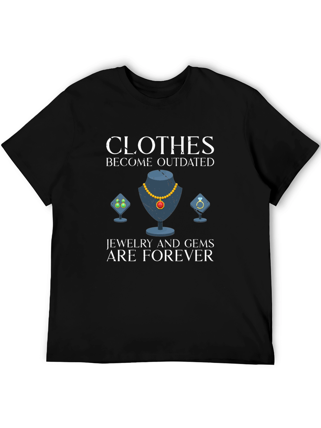 Black Jewelry & Gems Are Forever Black Graphic Tee view 5