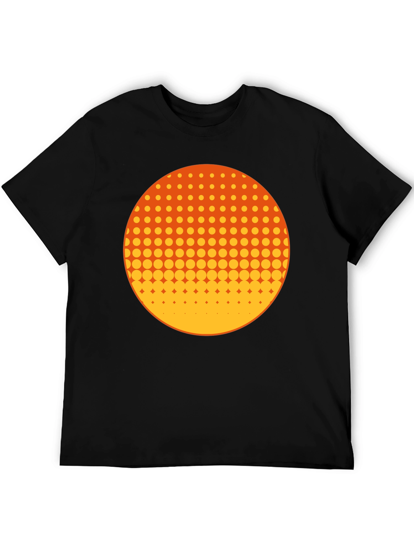 Black Retro Halftone Circle Graphic Tee - Black view 5