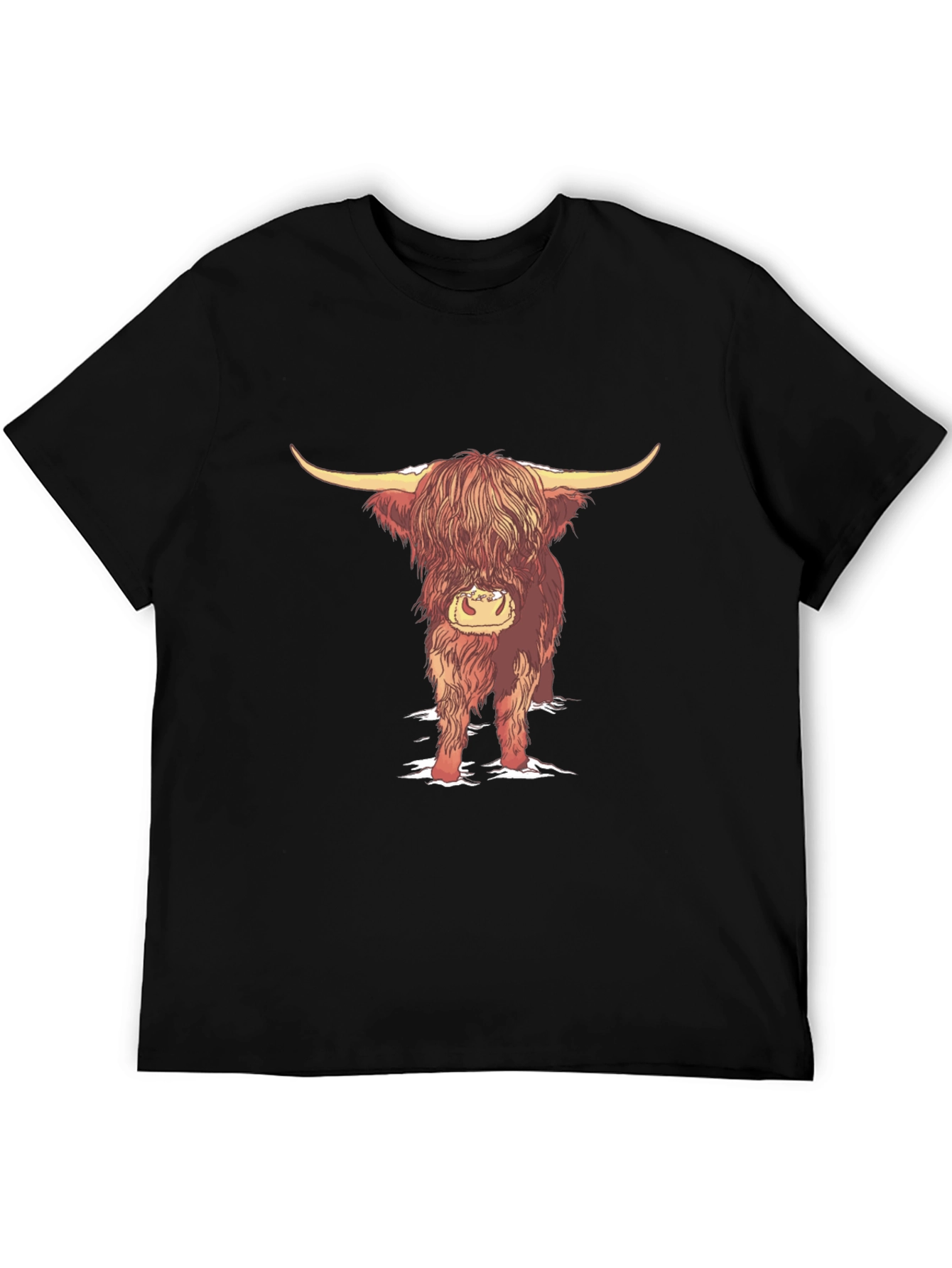Black Highland Cow Graphic Tee - Black view 5