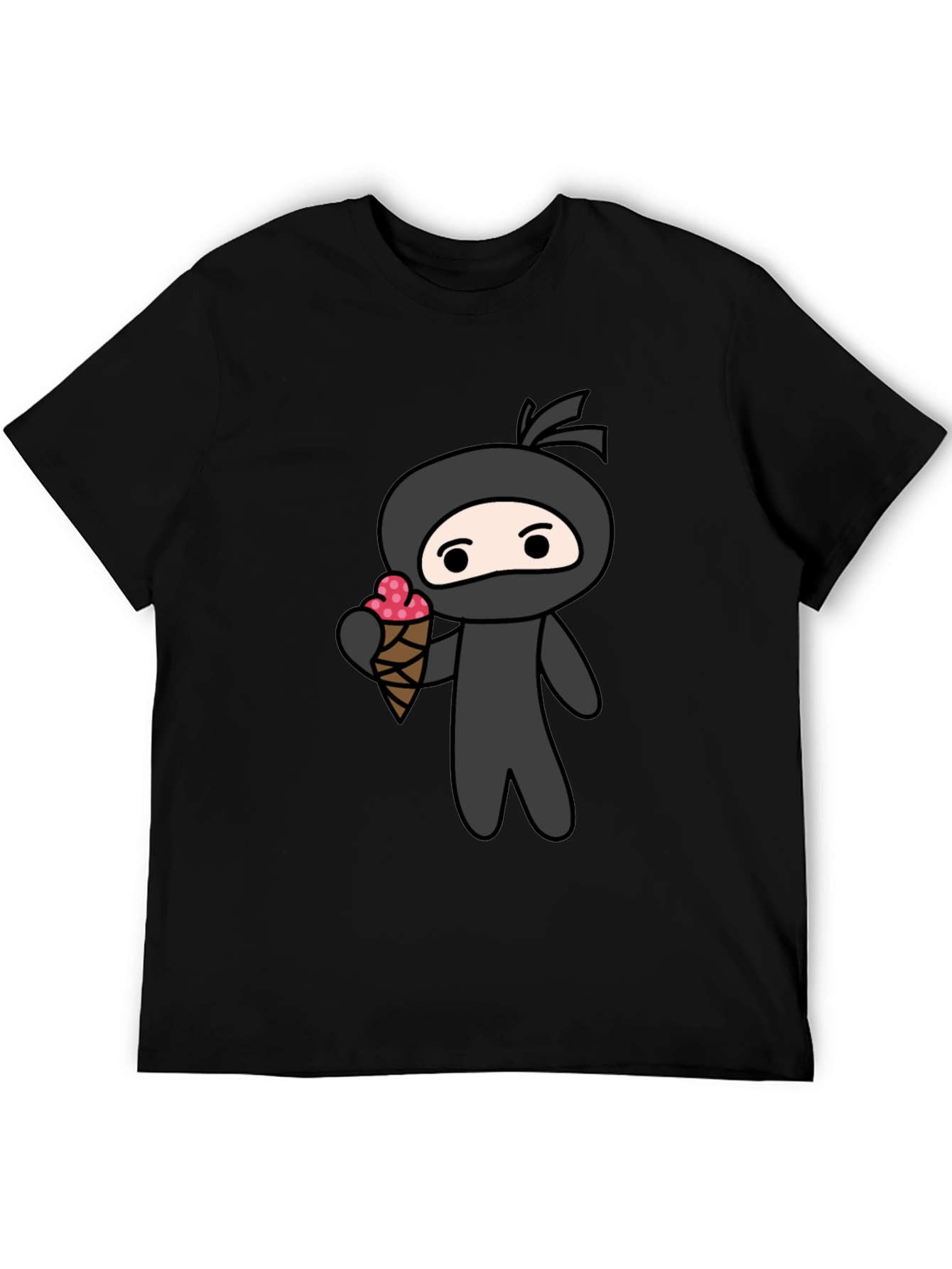 Black Ninja Ice Cream T-Shirt - Fun Graphic Tee view 5