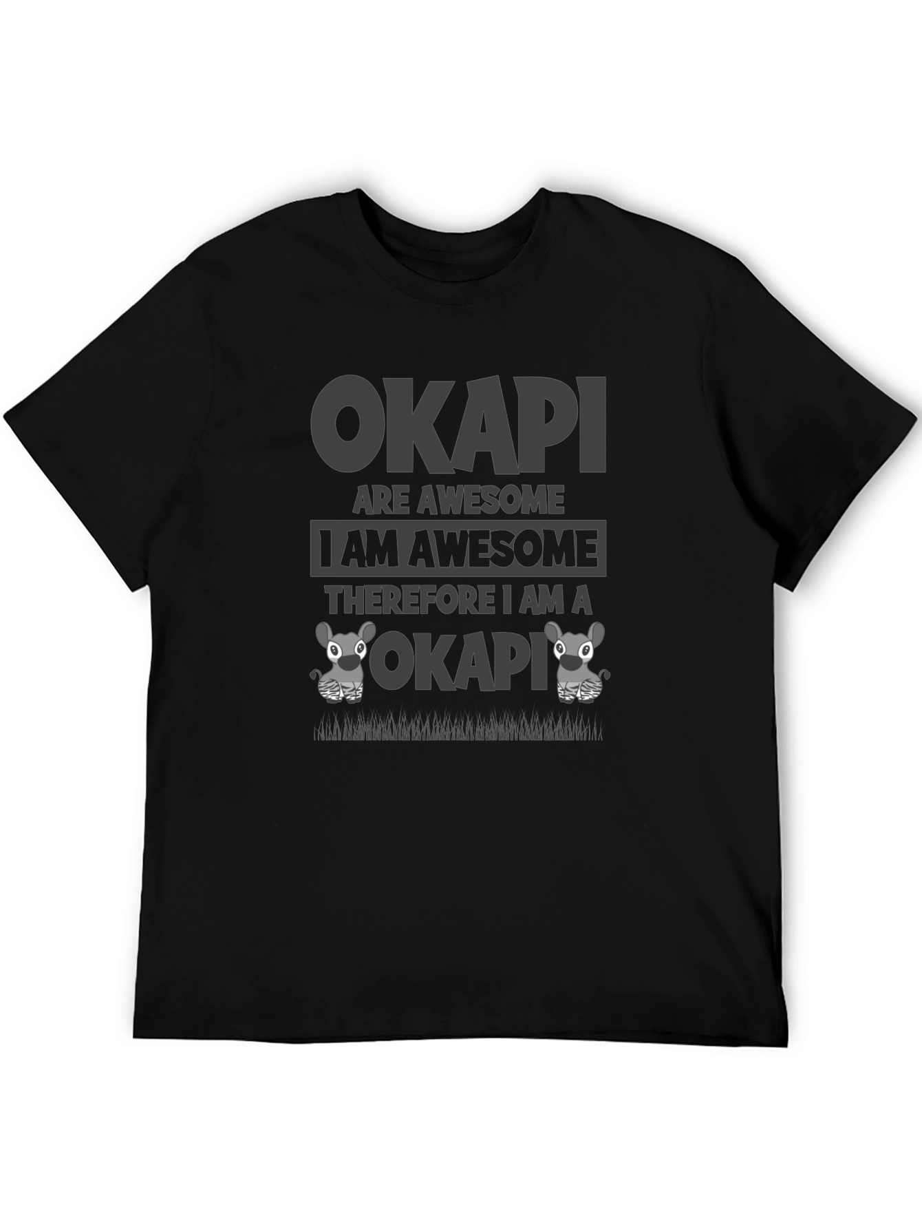 Black Okapi Are Awesome Black Graphic T-Shirt view 5