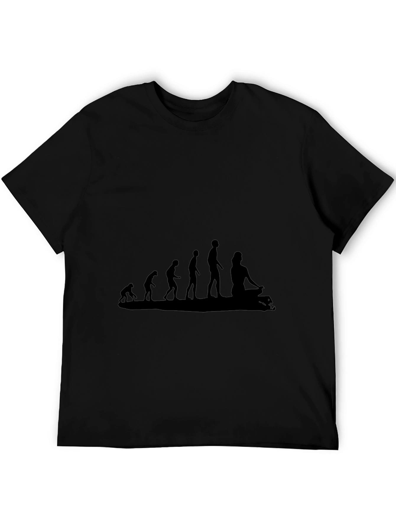 Black Evolution of Yoga T-Shirt - Black Cotton Tee view 5