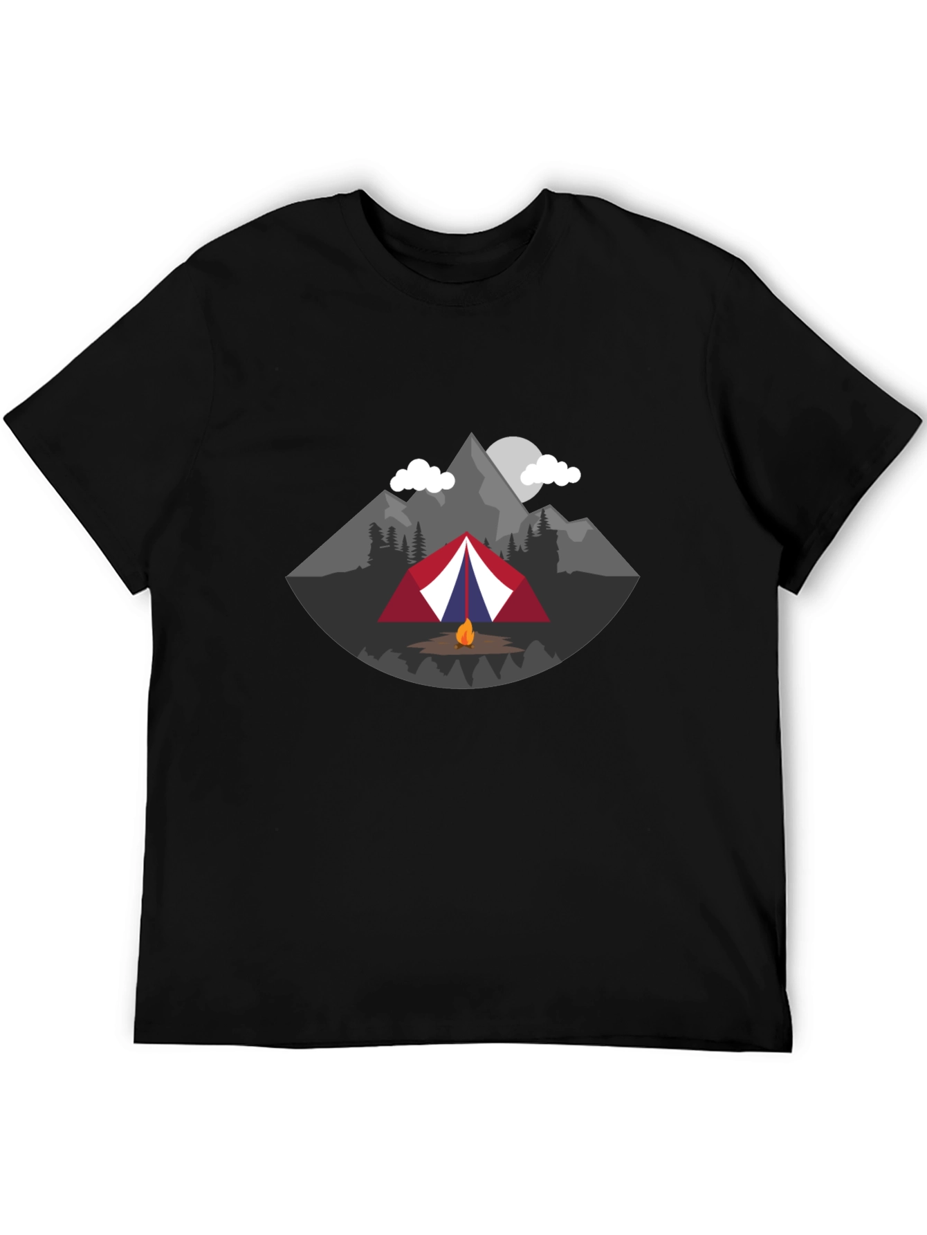 Black Camping Adventure Graphic Tee - Black view 5