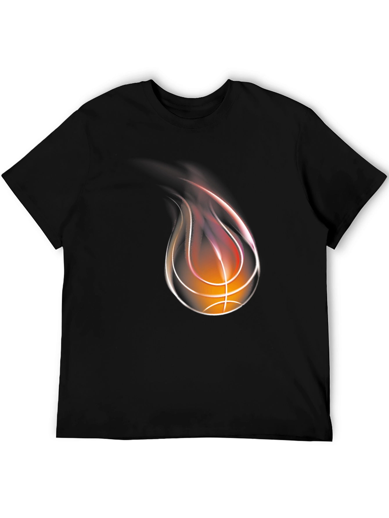 Flaming Basketball Graphic T-Shirt - 5