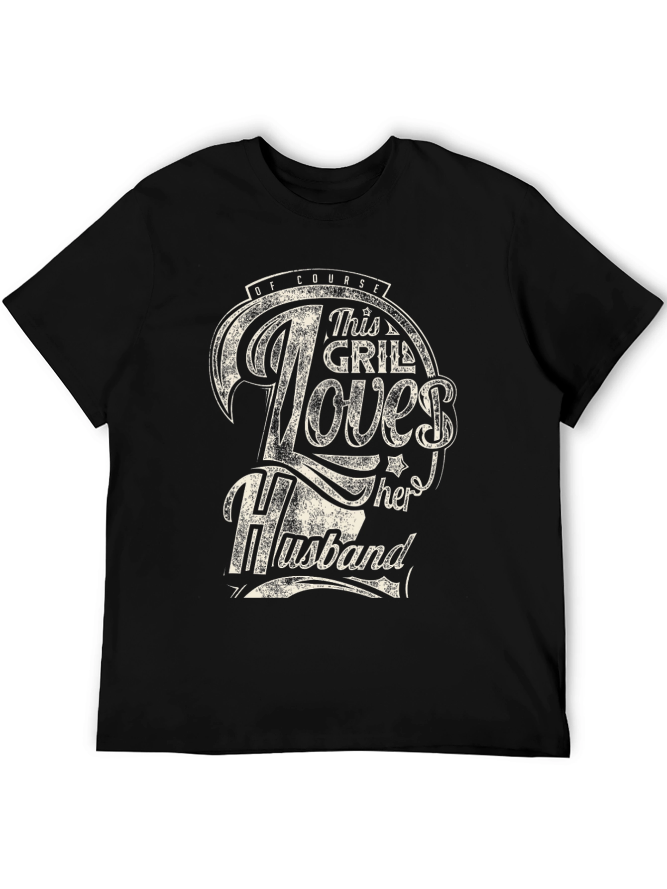 Black This Grill Loves Her Husband Black Graphic Tee view 5