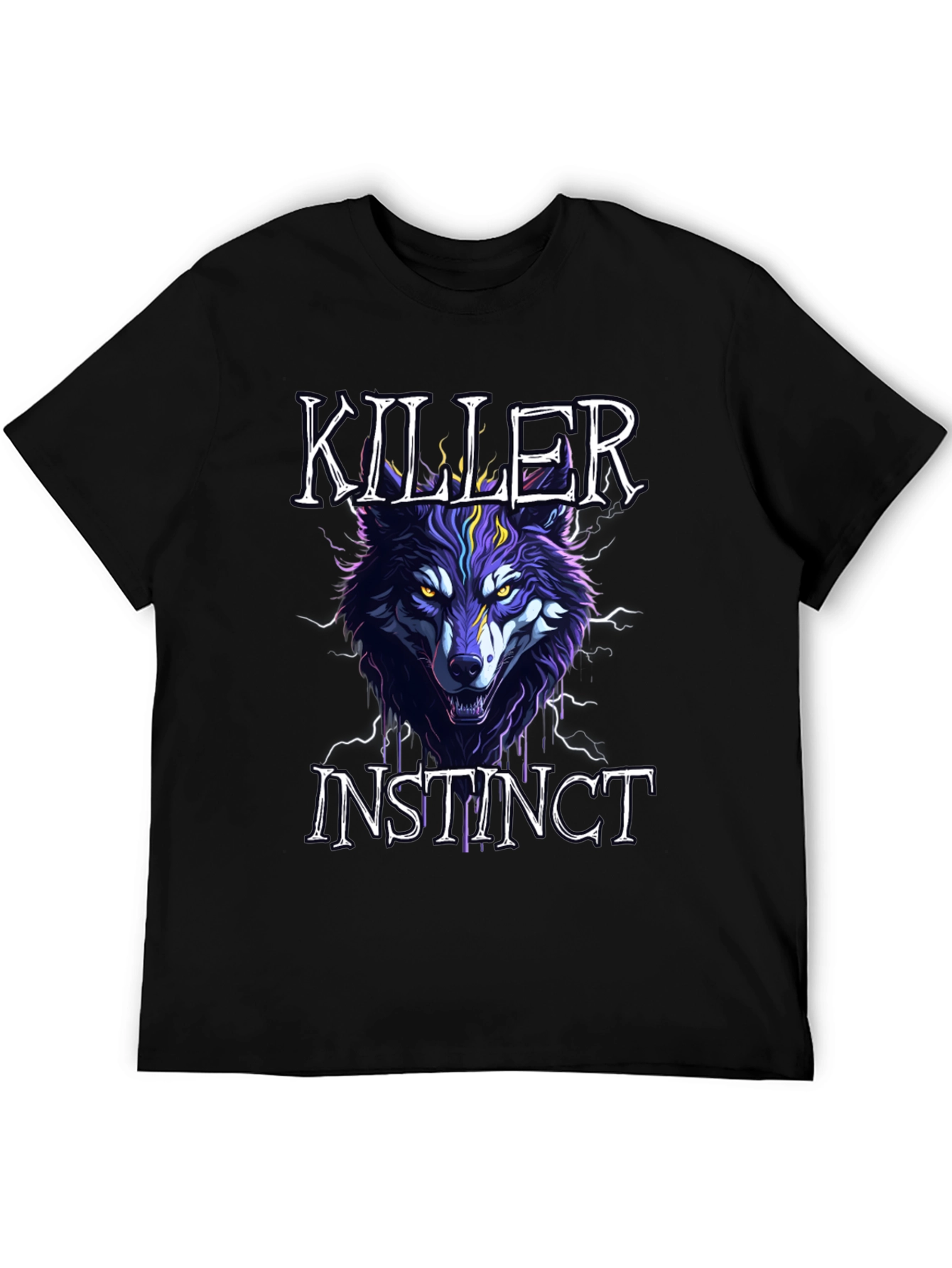 Black Killer Instinct Wolf Graphic Tee - Black view 5