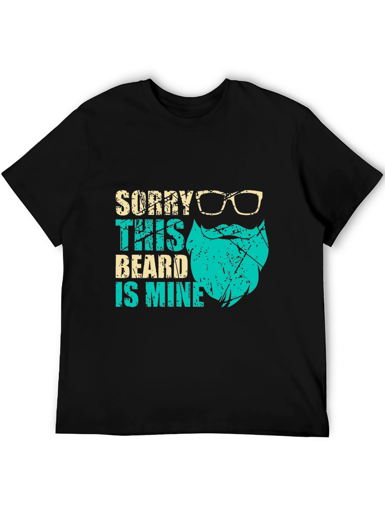 Black Bearded Humor Graphic Tee - 'Sorry This Beard is Mine' view 5