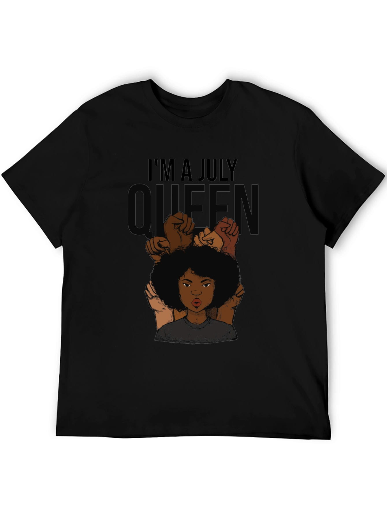 Black I'm a July Queen Black T-Shirt view 5
