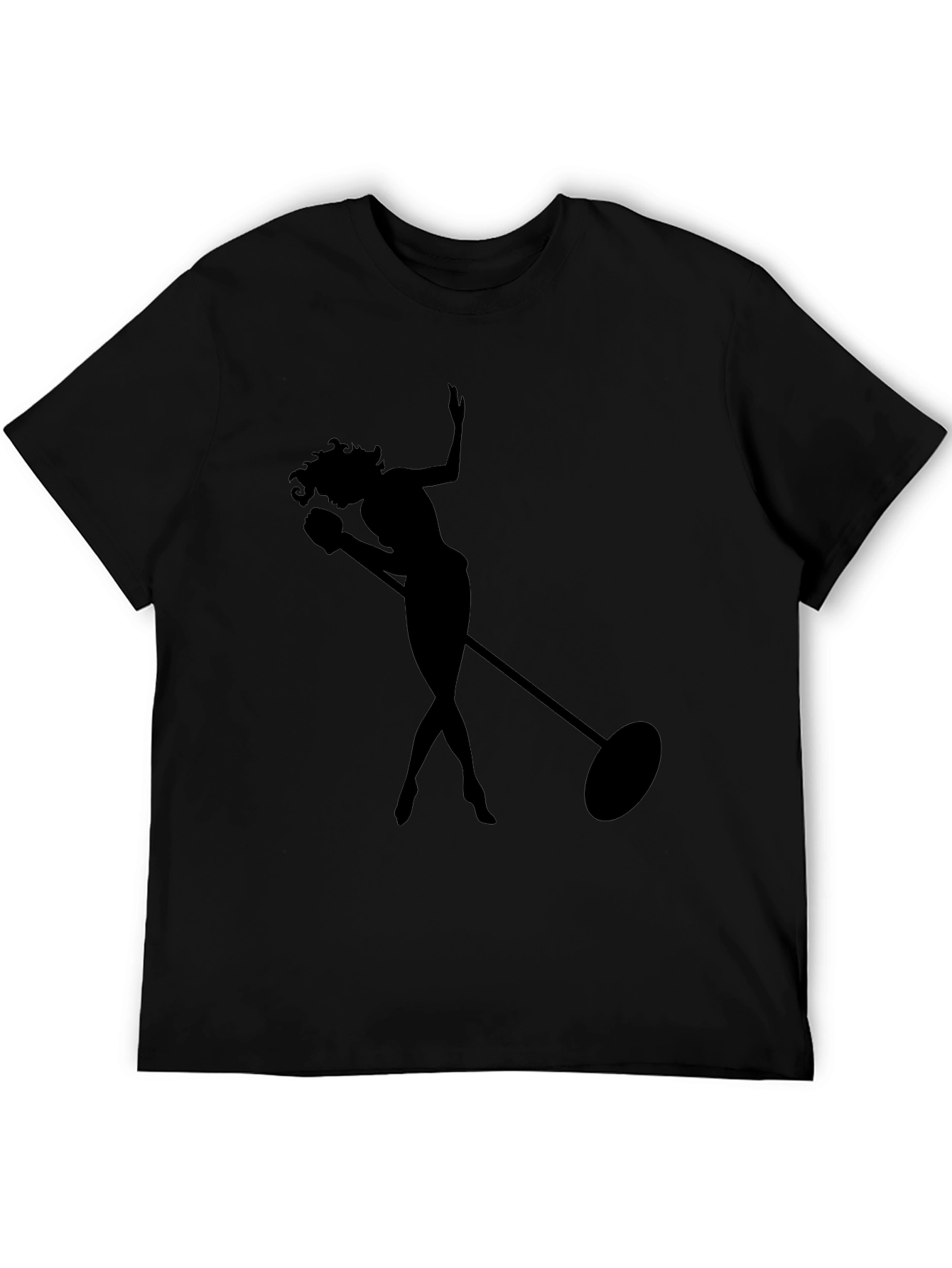 Black Silhouette Singer Graphic Tee - Soft Black T-Shirt view 5