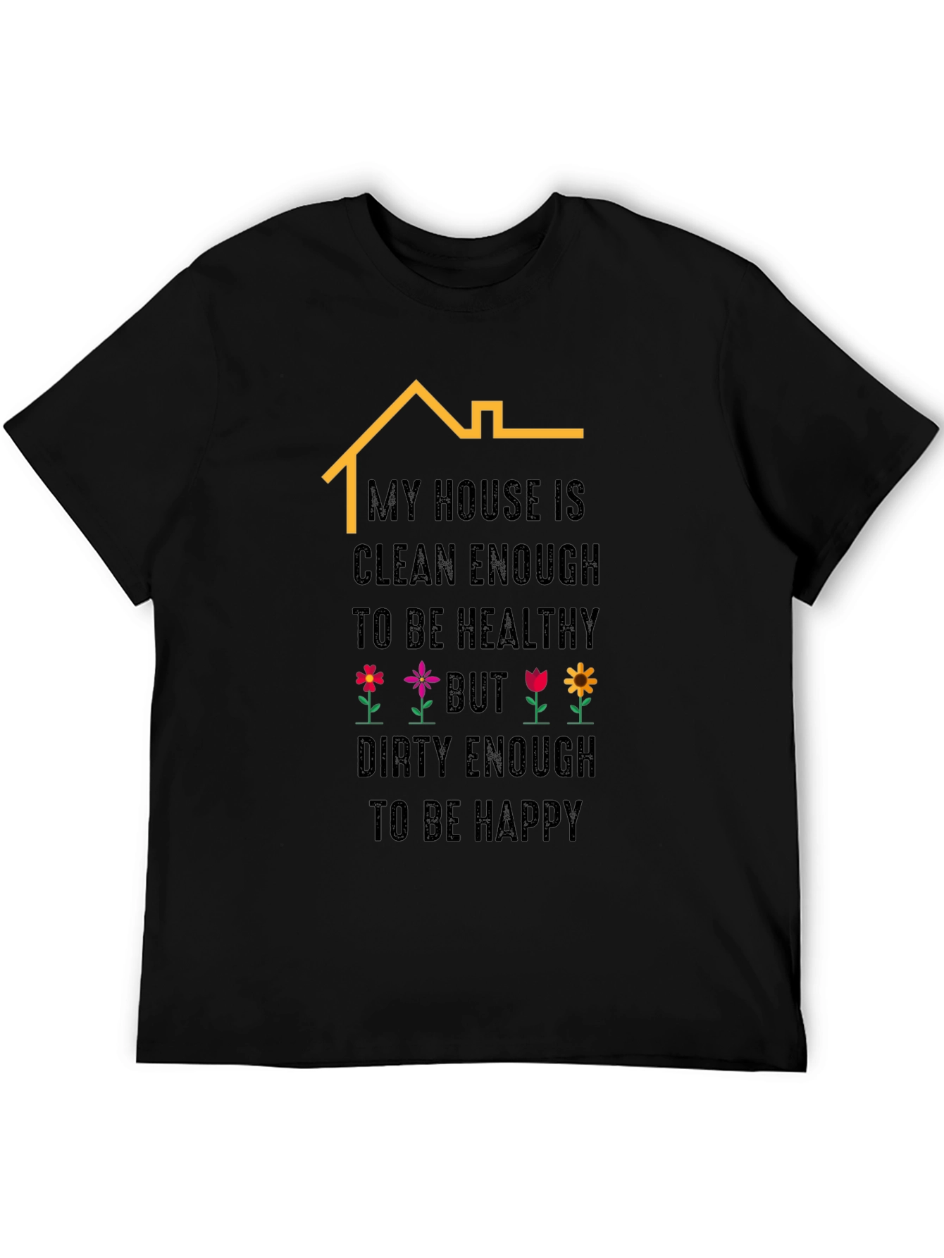 Black Funny House Cleaning T-Shirt view 5