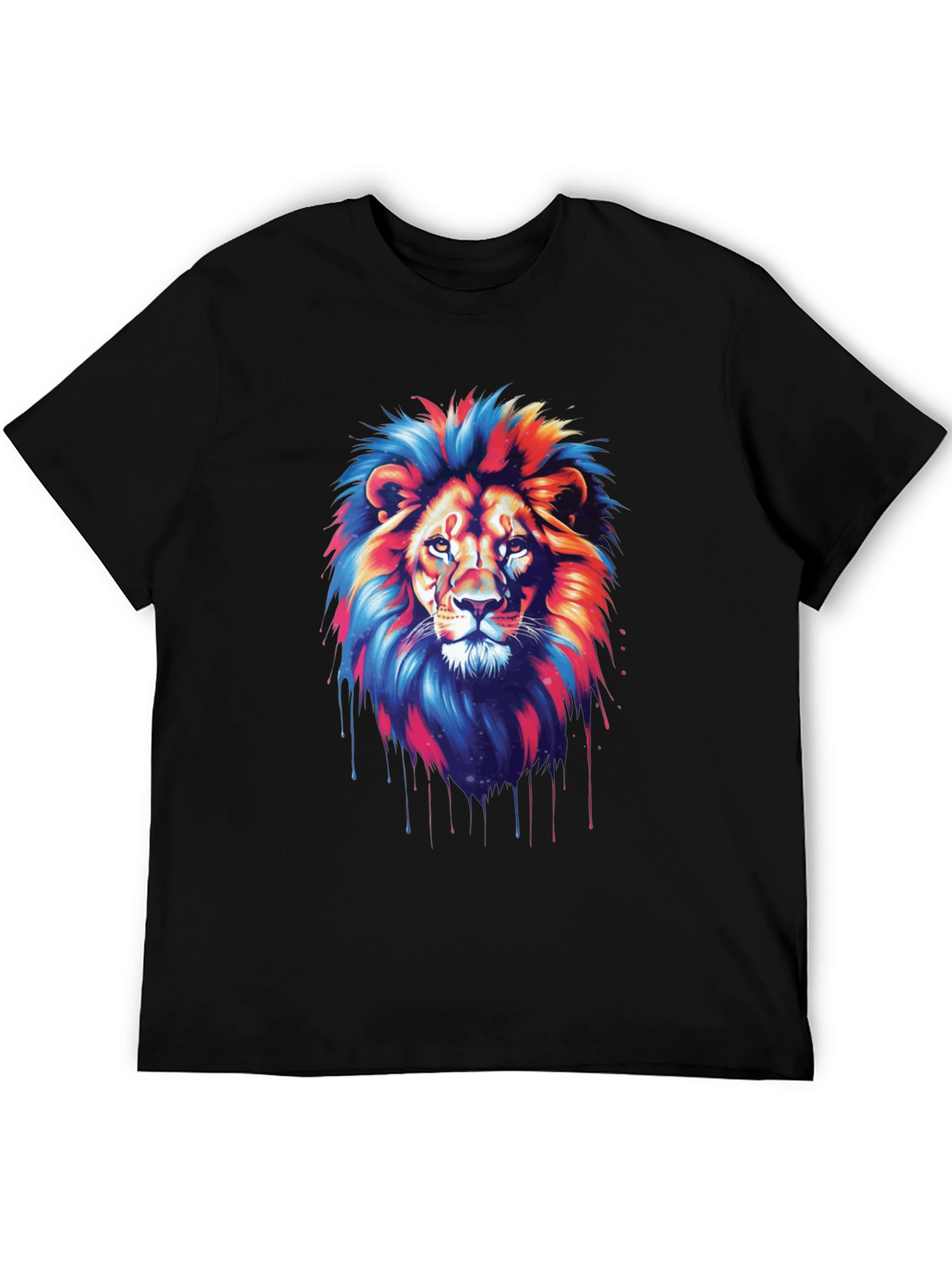 Black Vivid Lion Graphic Tee - Bold Style view 5