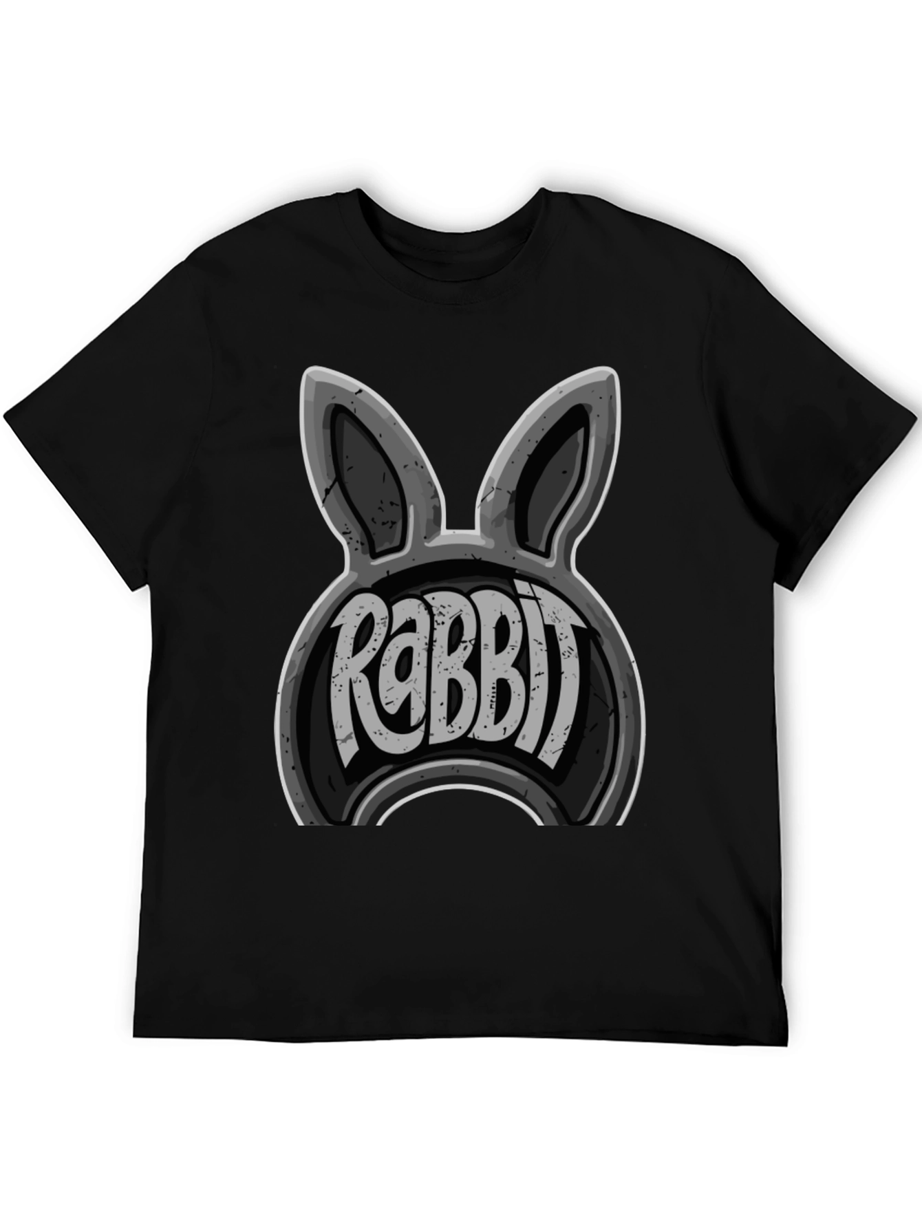 Black Rabbit Graphic Print Men's T-Shirt view 5