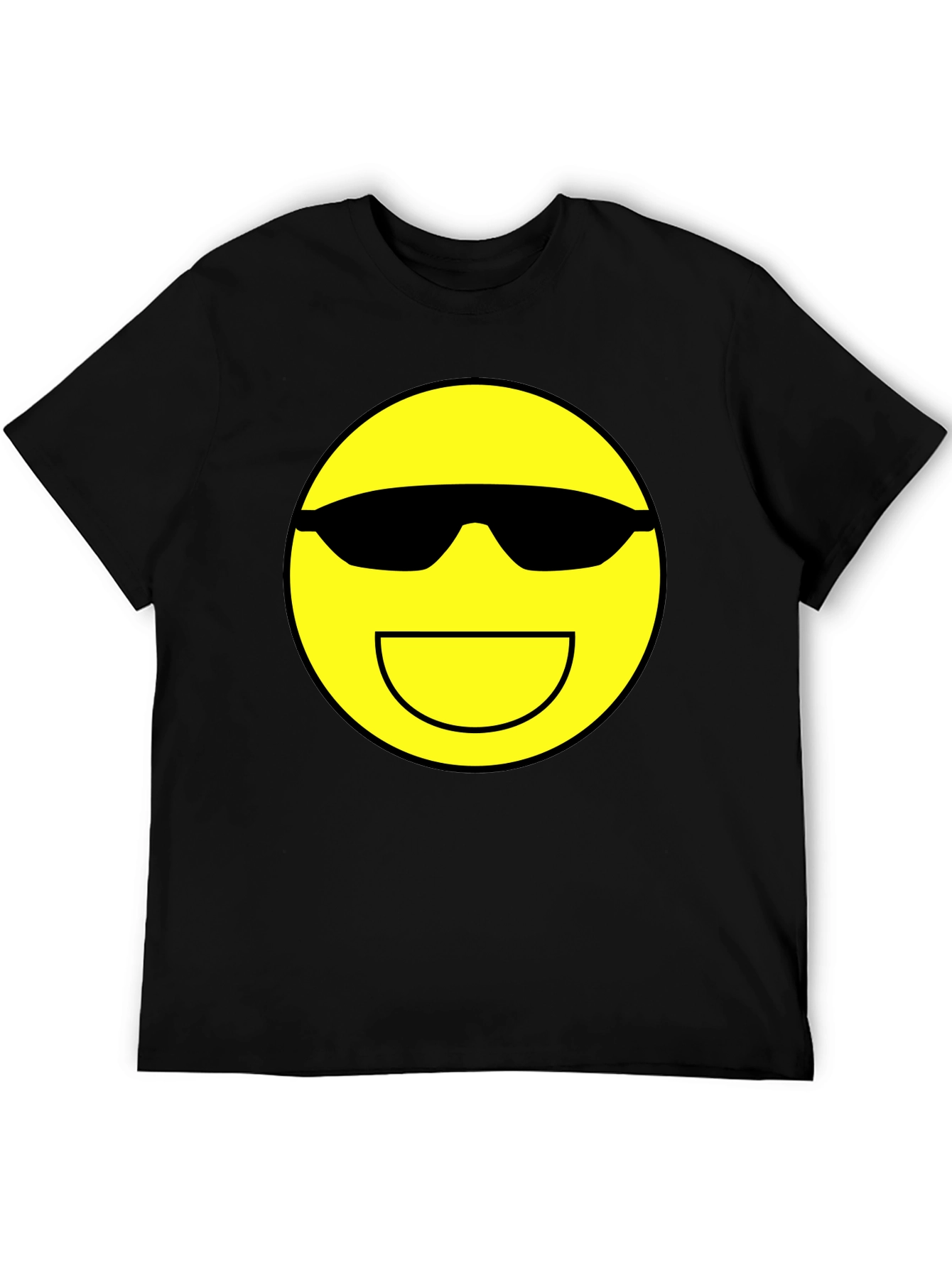 Black Cool Emoji Graphic Tee - Black view 5