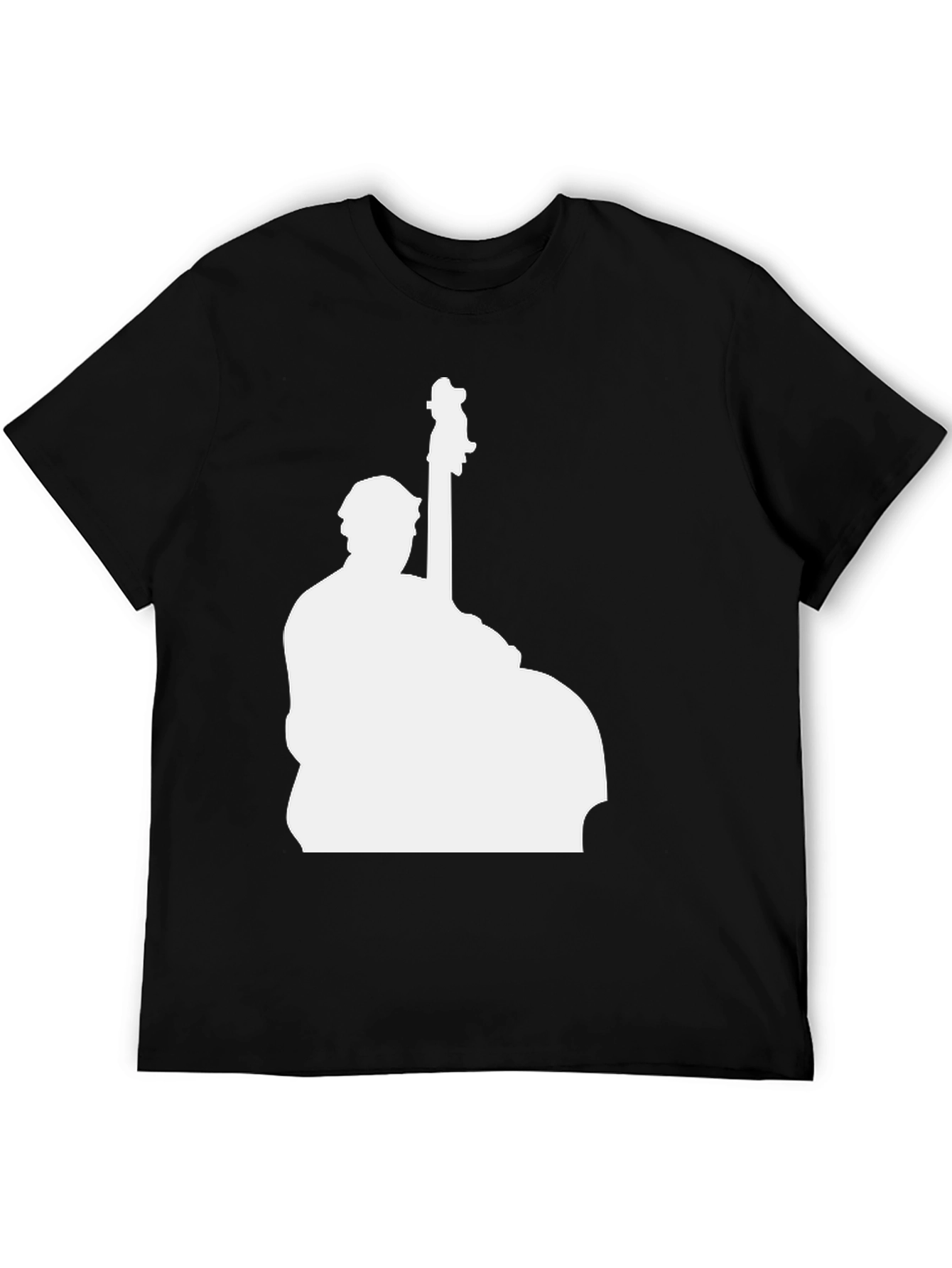 Black Bass Player Silhouette Black T-Shirt view 5