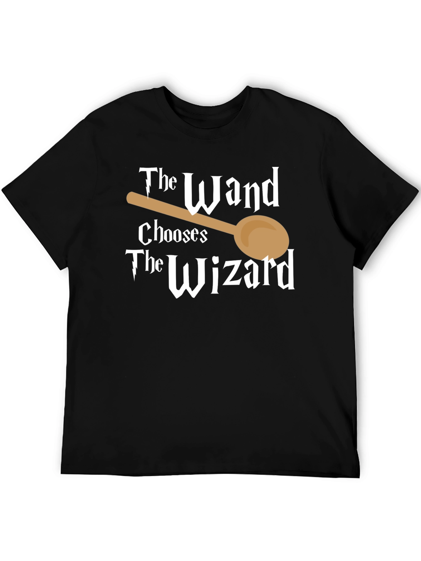 Black The Wand Chooses The Wizard Funny T-Shirt view 5