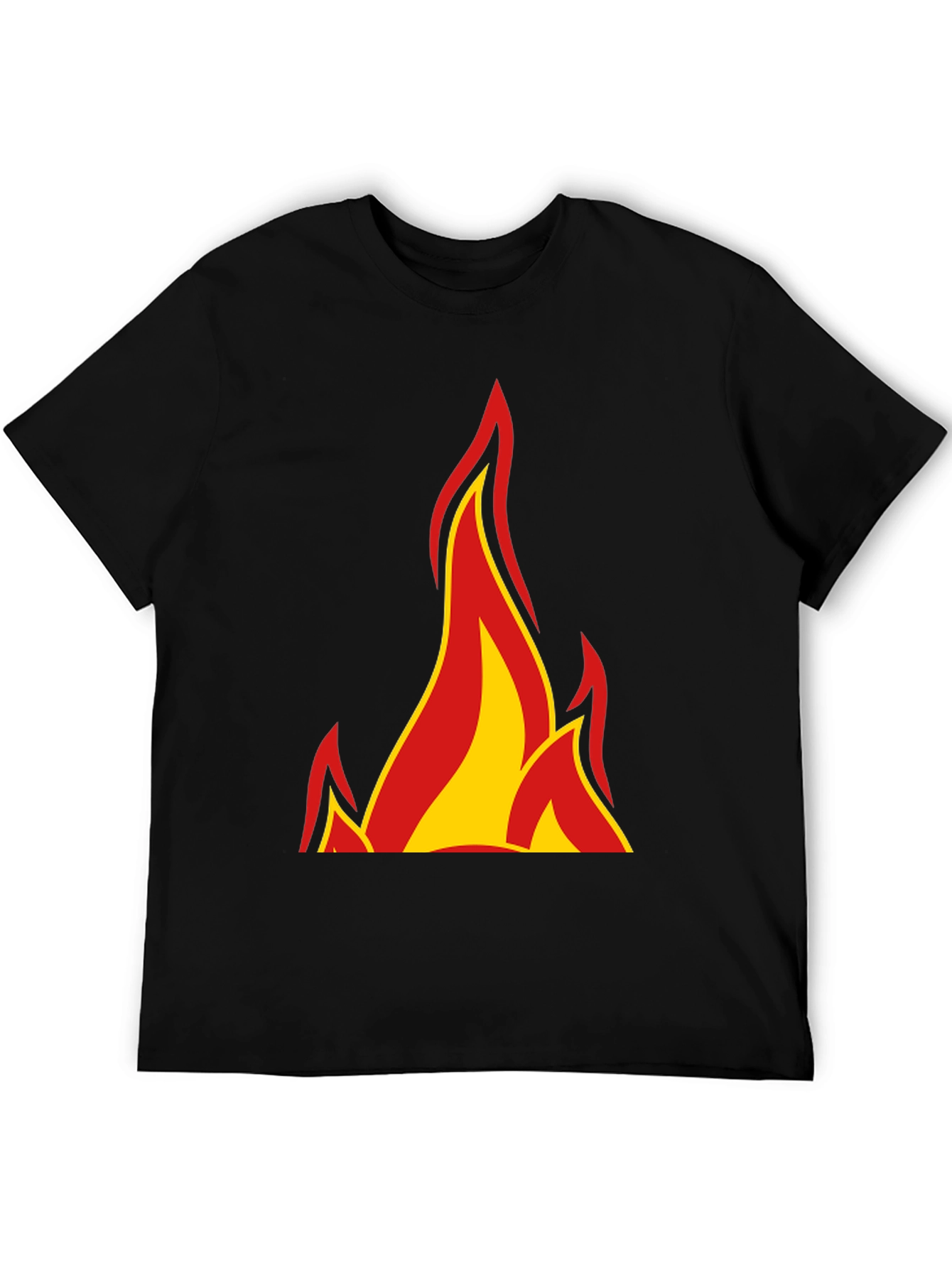Black Flame Graphic Black T-Shirt view 5