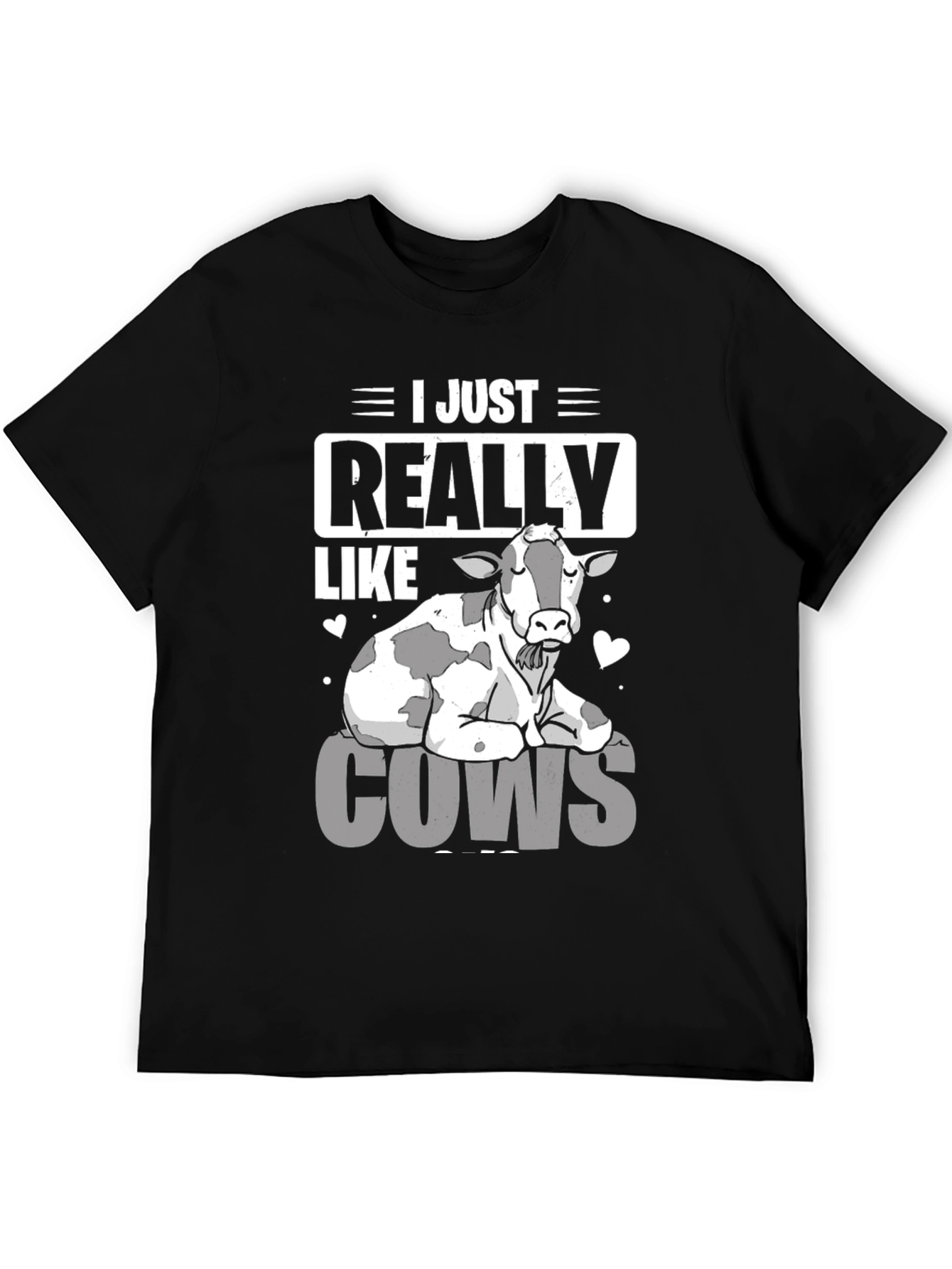 Black I Just Really Like Cows T-Shirt - Funny Animal Lover Tee view 5