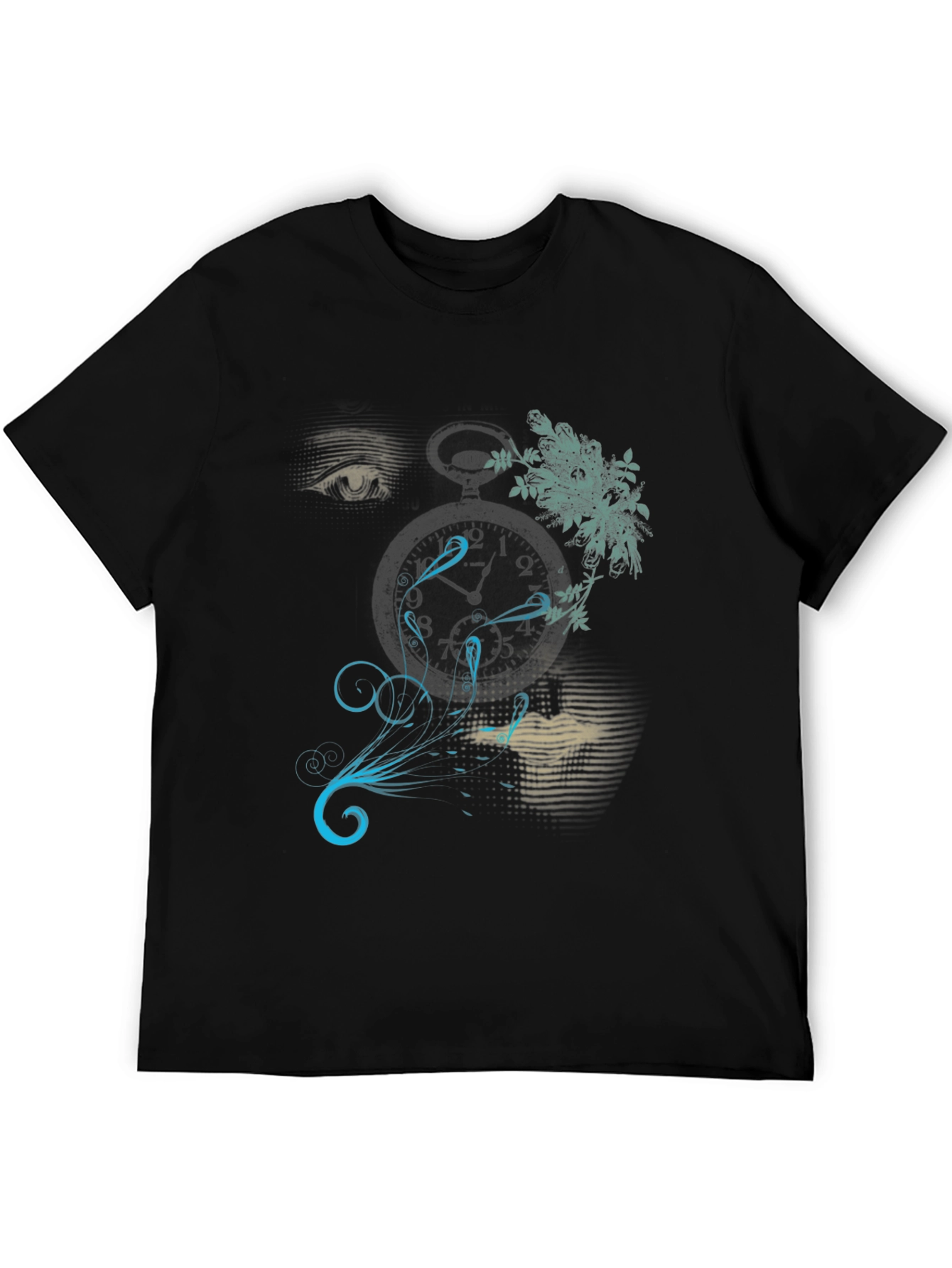 Black Surreal Dreamscape Graphic Print T-Shirt view 5